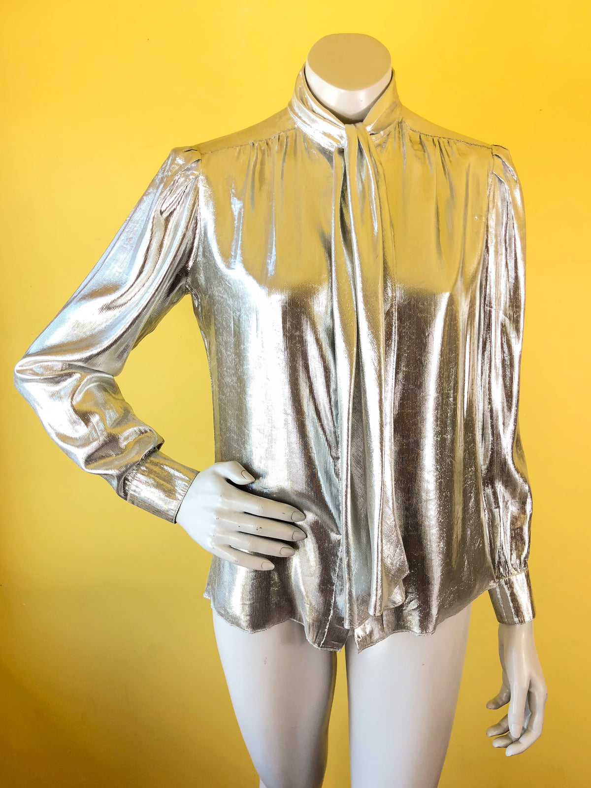 Silver St. John Blouse — vintage 1980s St. John top in silver