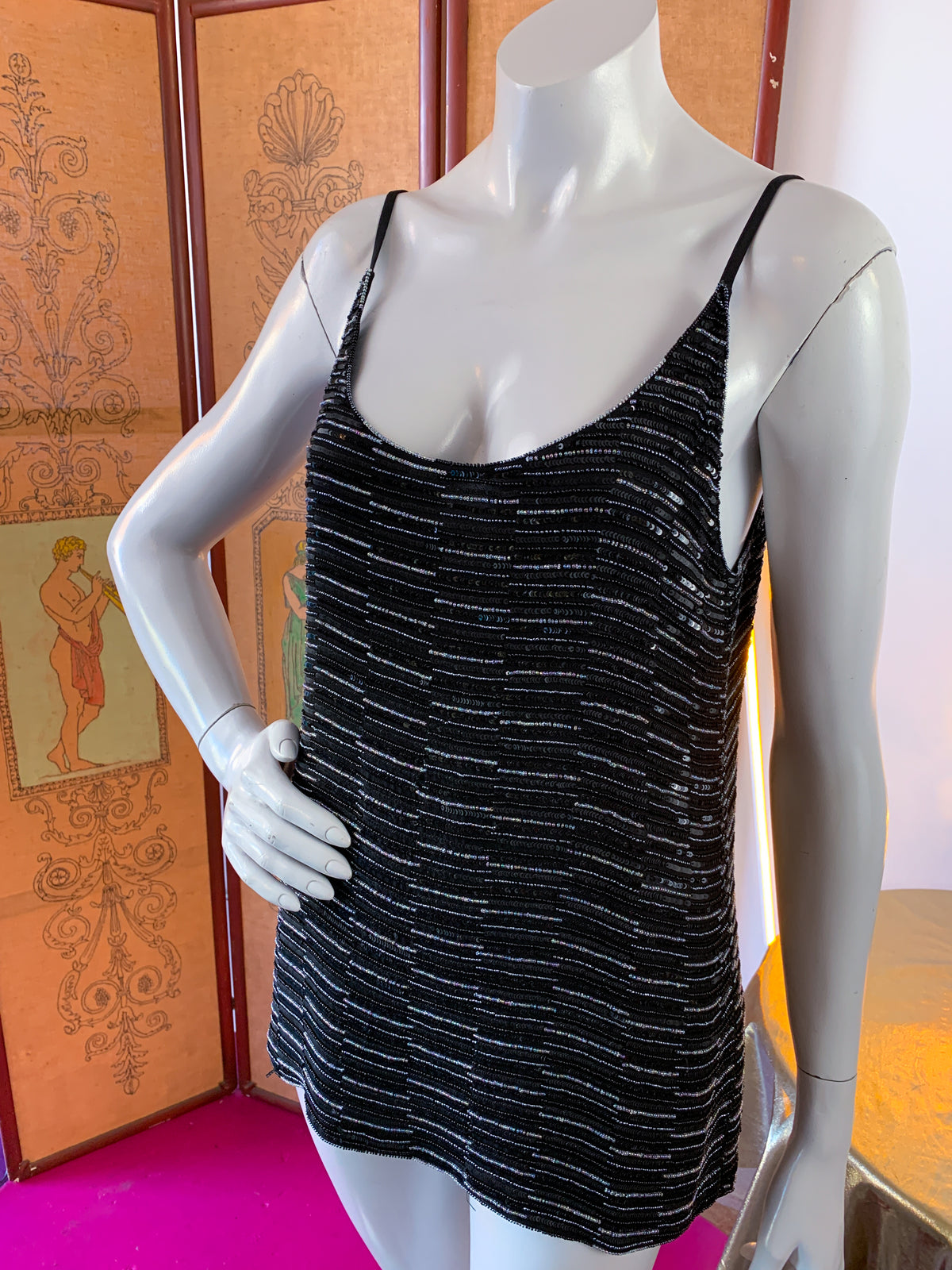 Armani Beaded Sequin Tank Top Tunic — vintage Armani caftan