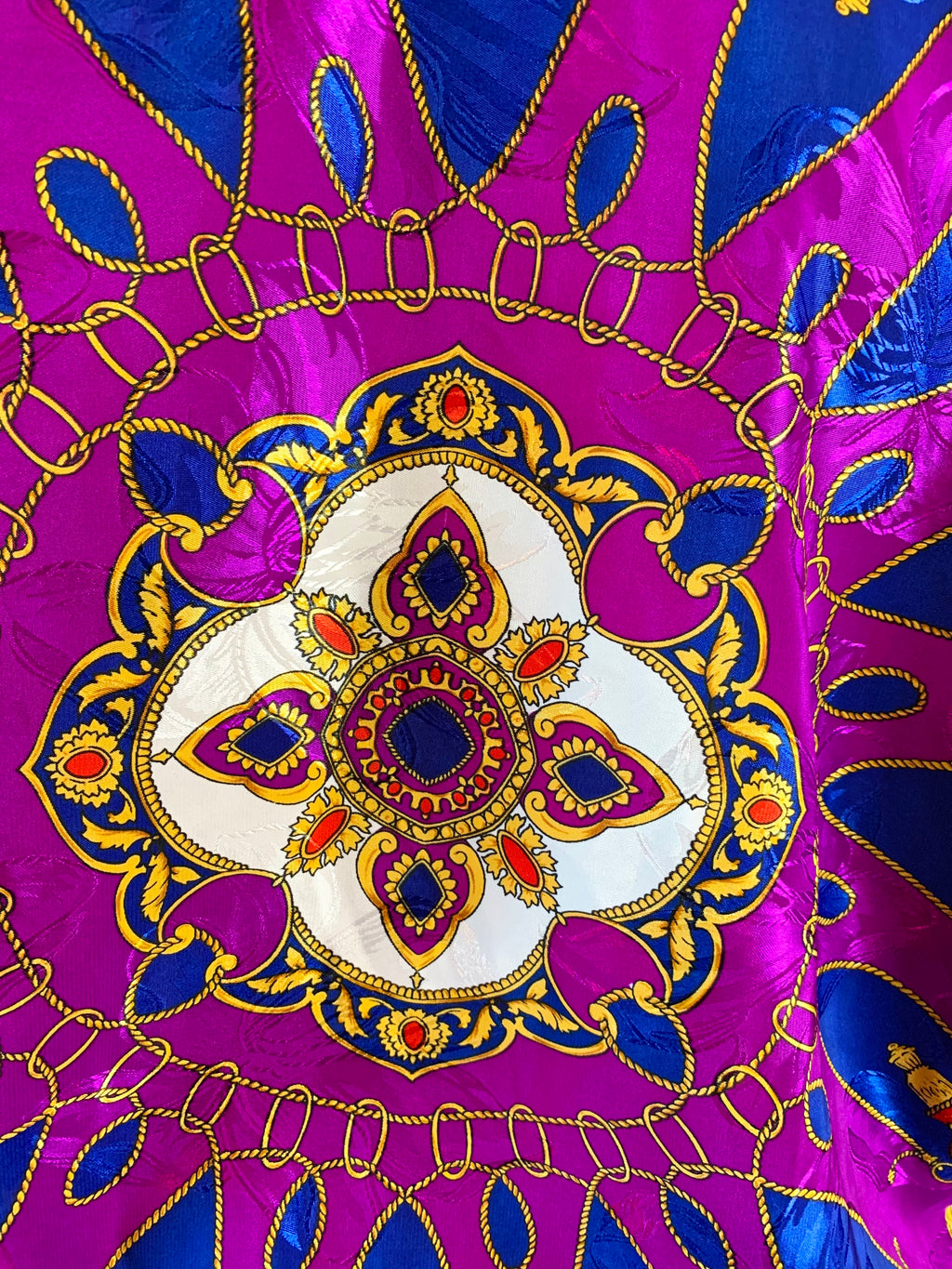 Purple Medallion Jewel Royal Print Jacket — vintage top in purple