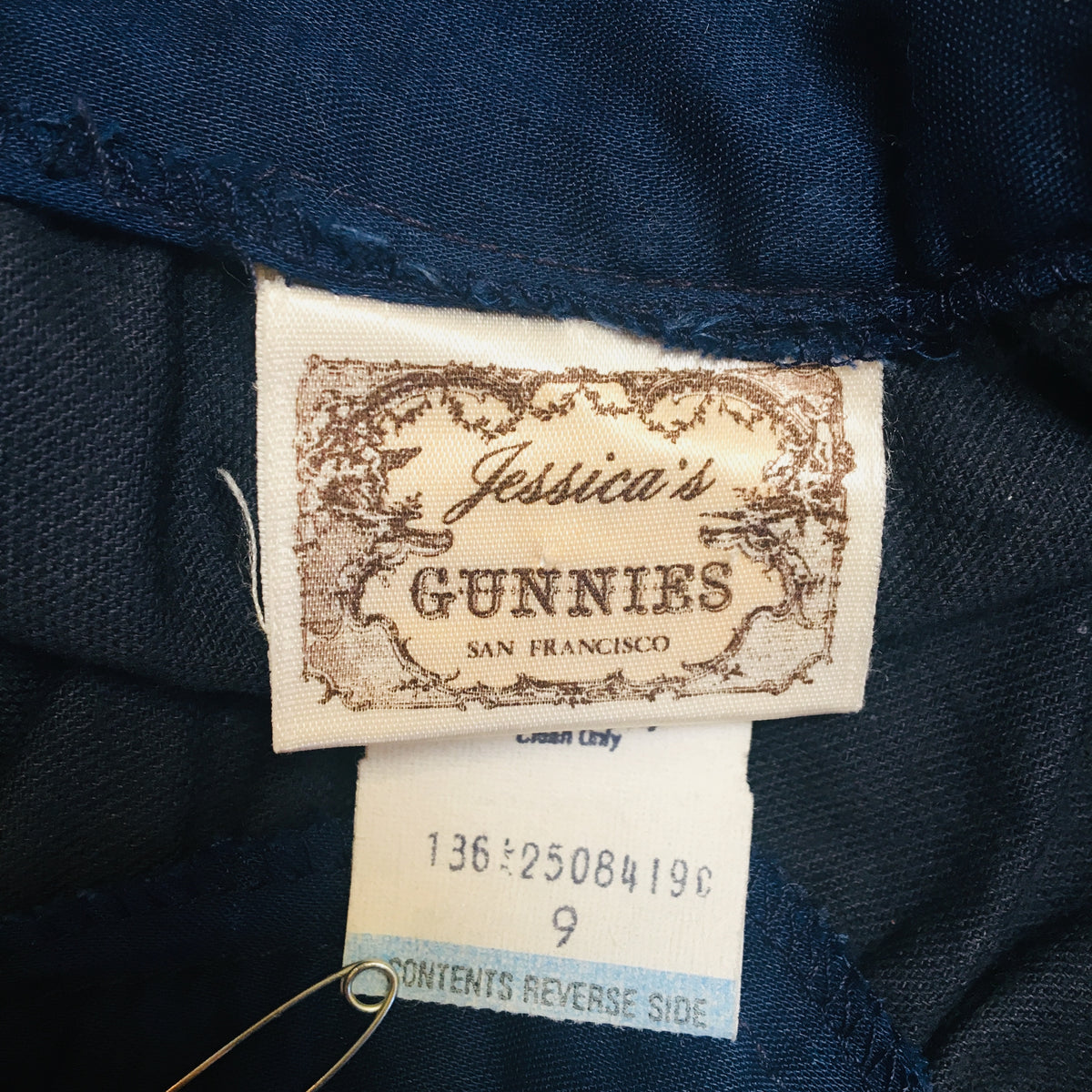Midnight Blue Velvet Gunne Sax Skirt with Lace — vintage Gunne Sax bottoms in blue