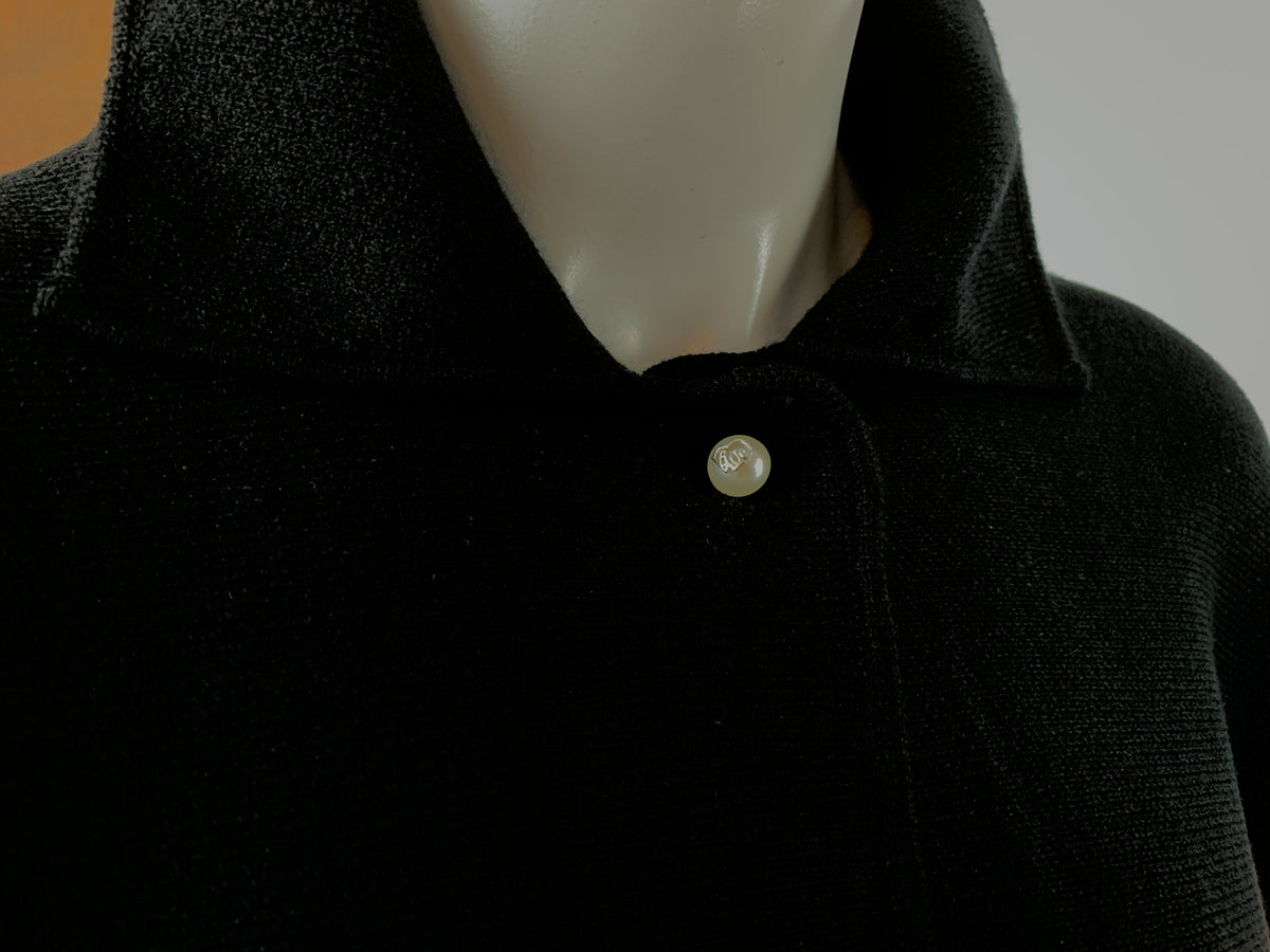Karl Lagerfeld Black Knit Cape — vintage Karl Lagerfeld knit in black