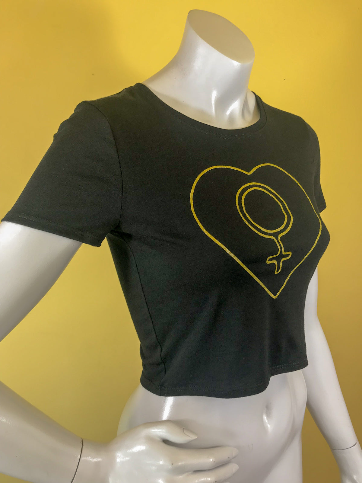 Empress Vintage Black and Gold Crop Top T-Shirt — vintage top in black, gold