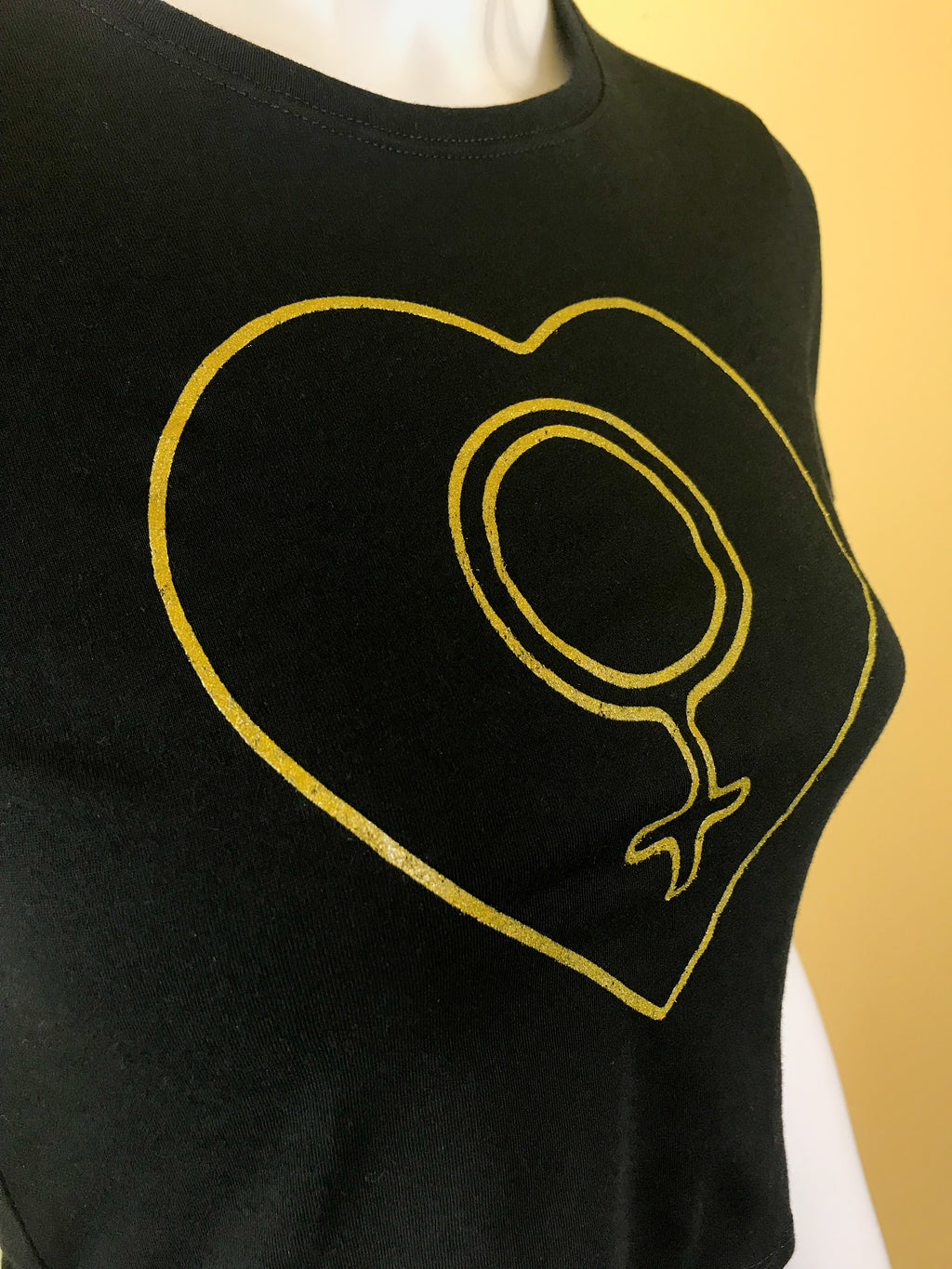 Empress Vintage Black and Gold Crop Top T-Shirt — vintage top in black, gold