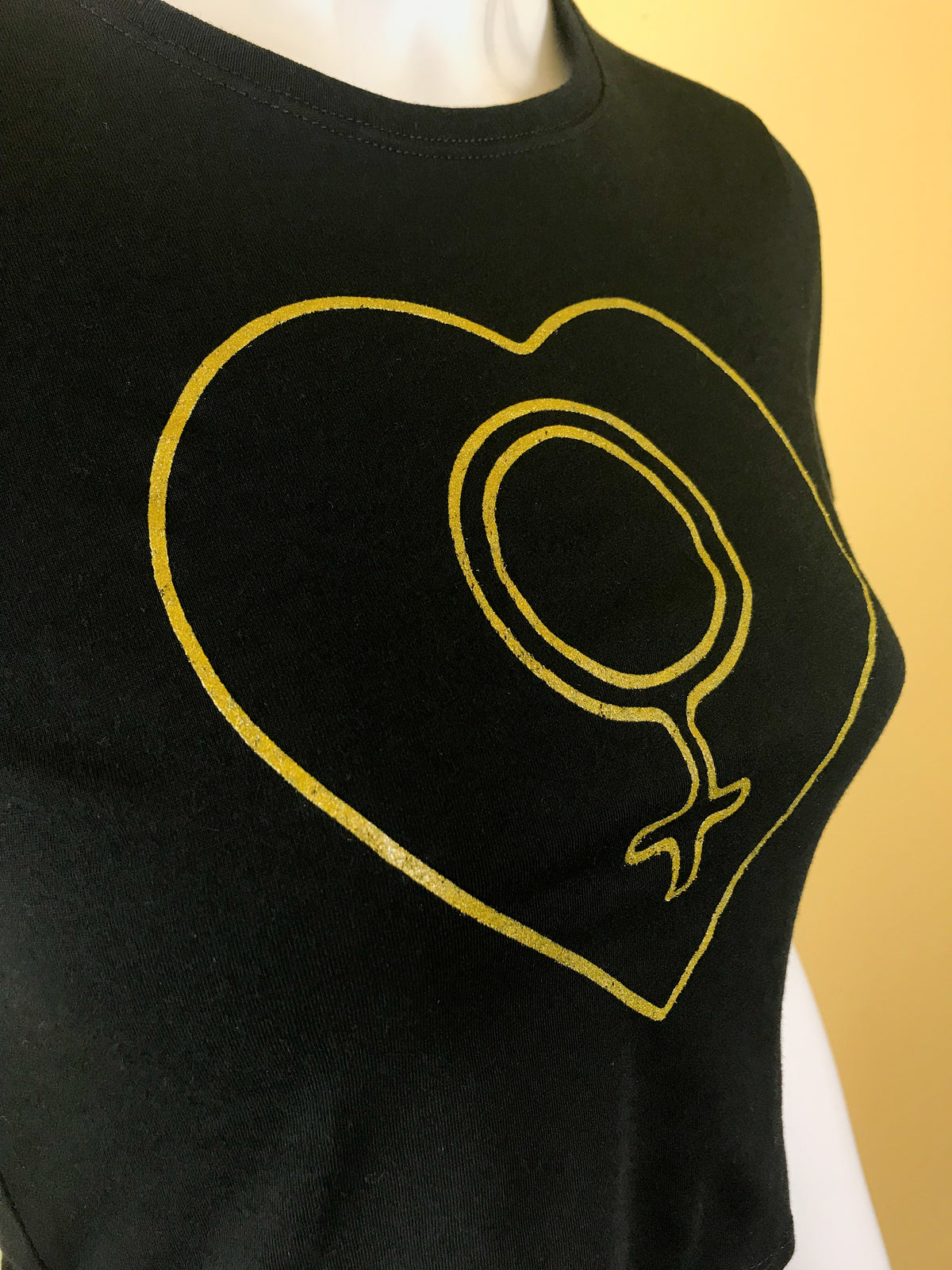 Empress Vintage Black and Gold Crop Top T-Shirt — vintage top in black, gold