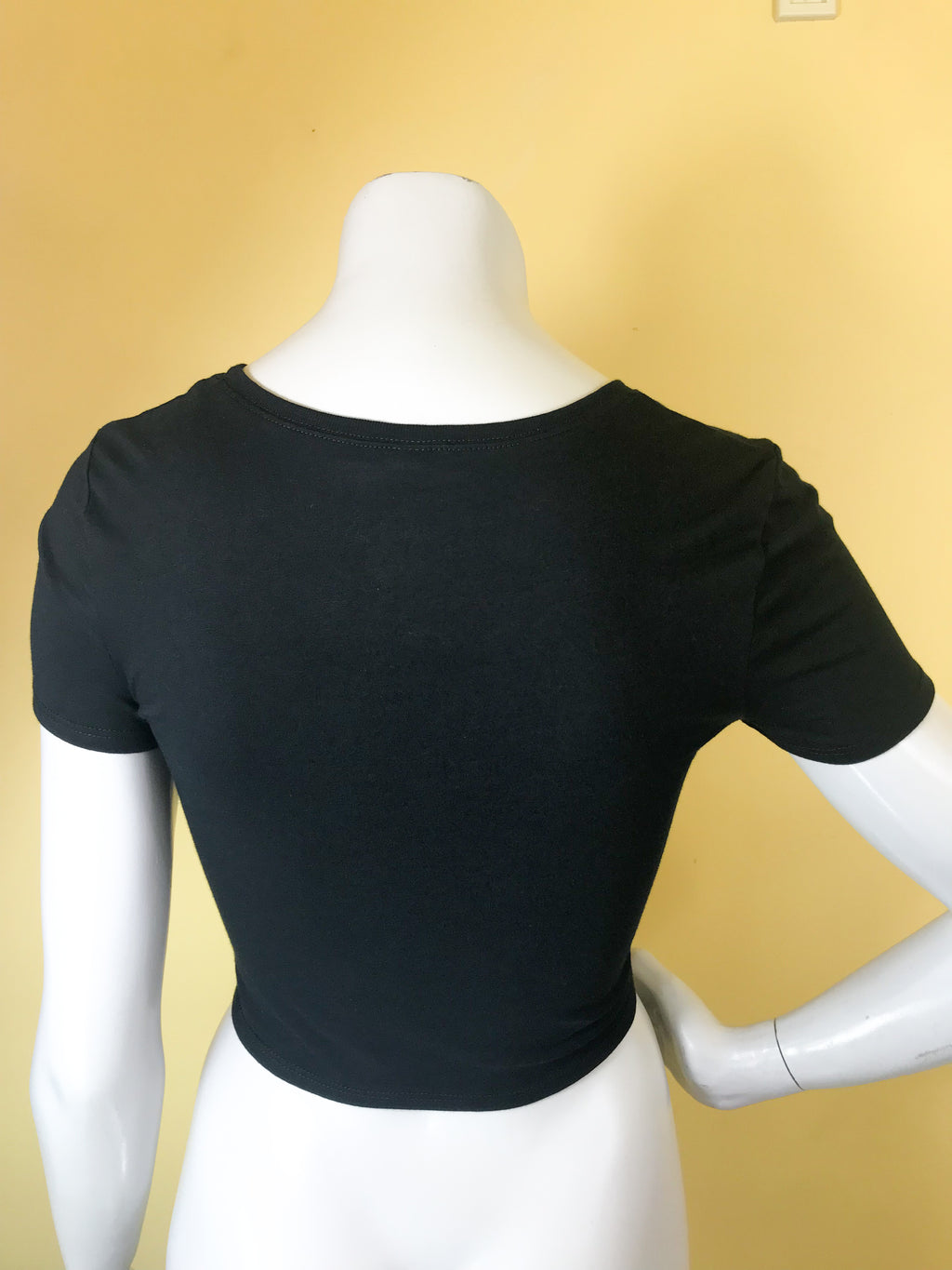 Empress Vintage Black and Gold Crop Top T-Shirt — vintage top in black, gold