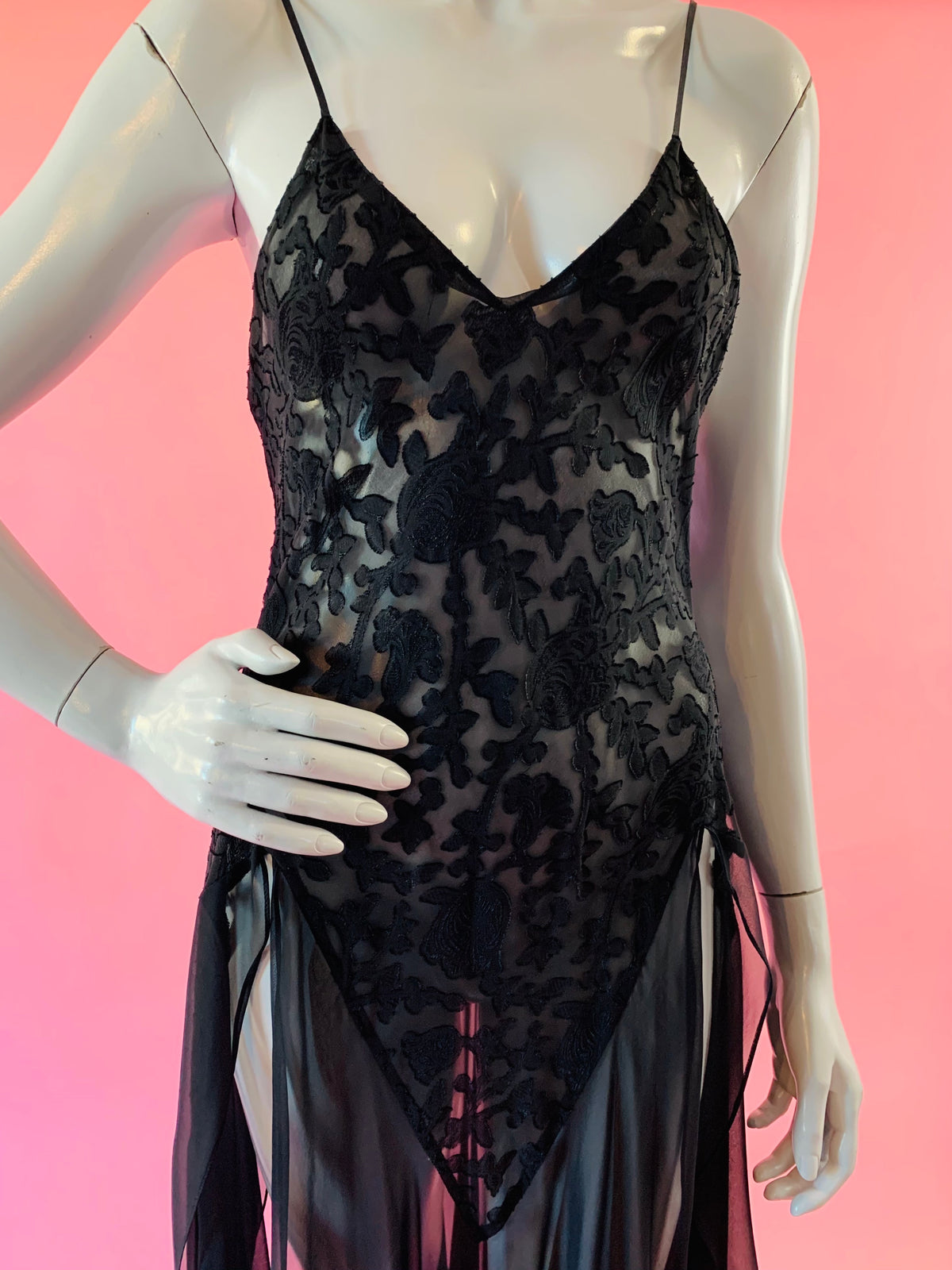 Dark Fantasy Faerie Sheer Burnout Slip Dress — vintage Fantasies by Morgan Taylor dress