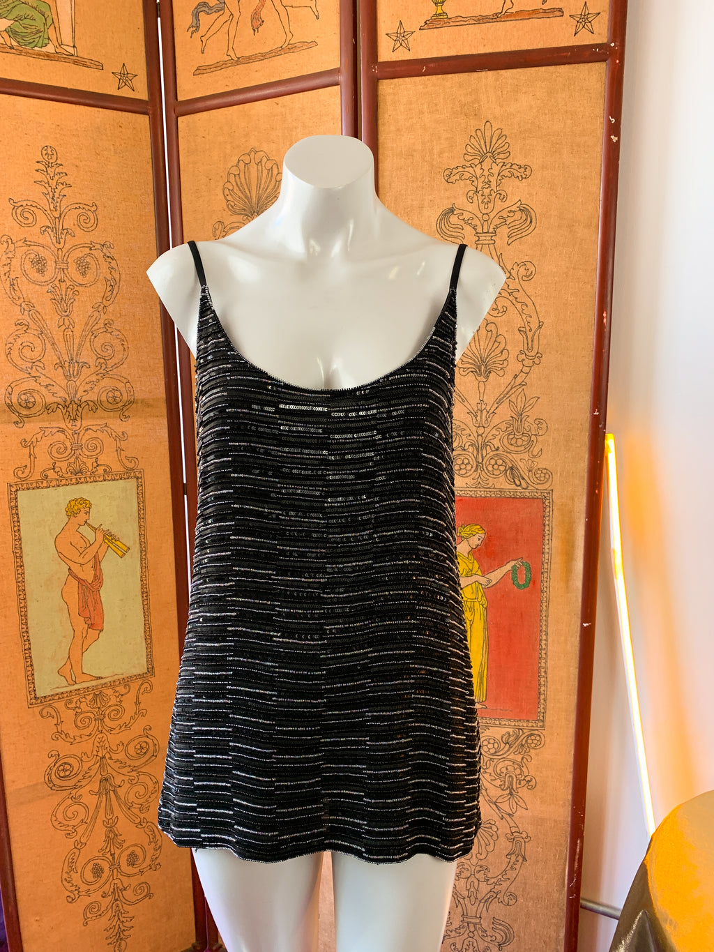 Armani Beaded Sequin Tank Top Tunic — vintage Armani caftan