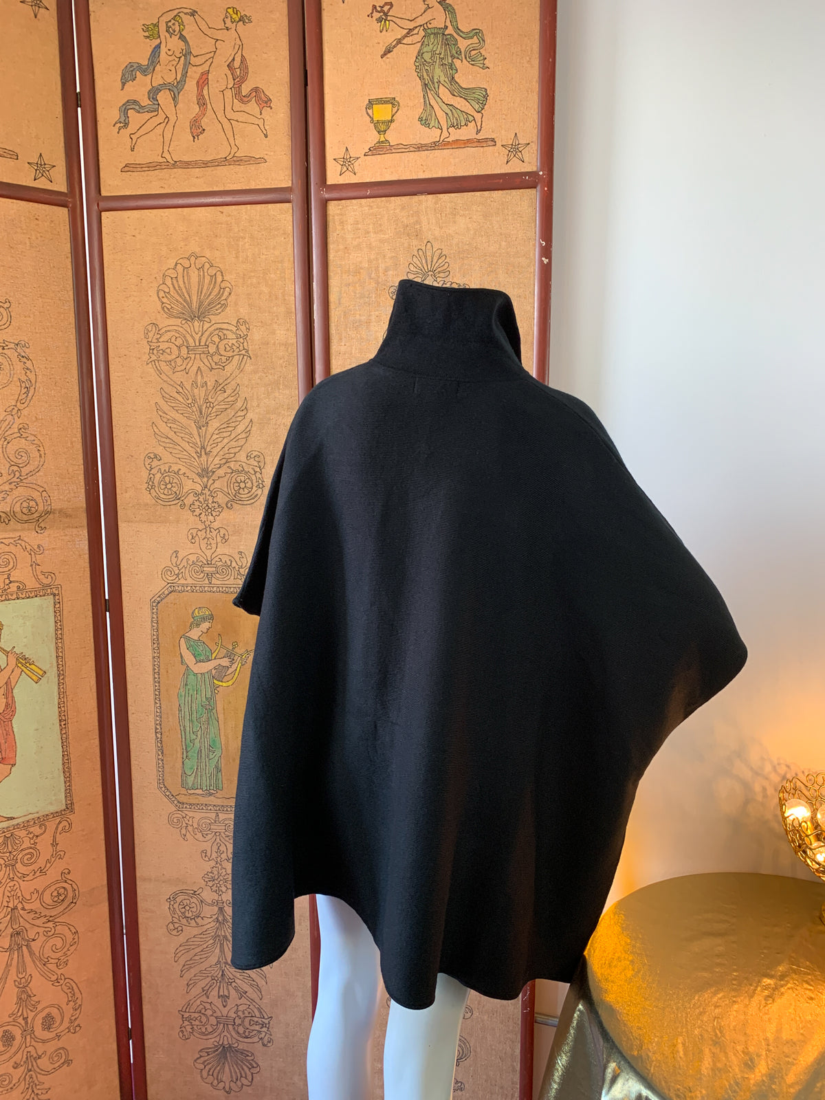 Karl Lagerfeld Black Knit Cape — vintage Karl Lagerfeld knit in black