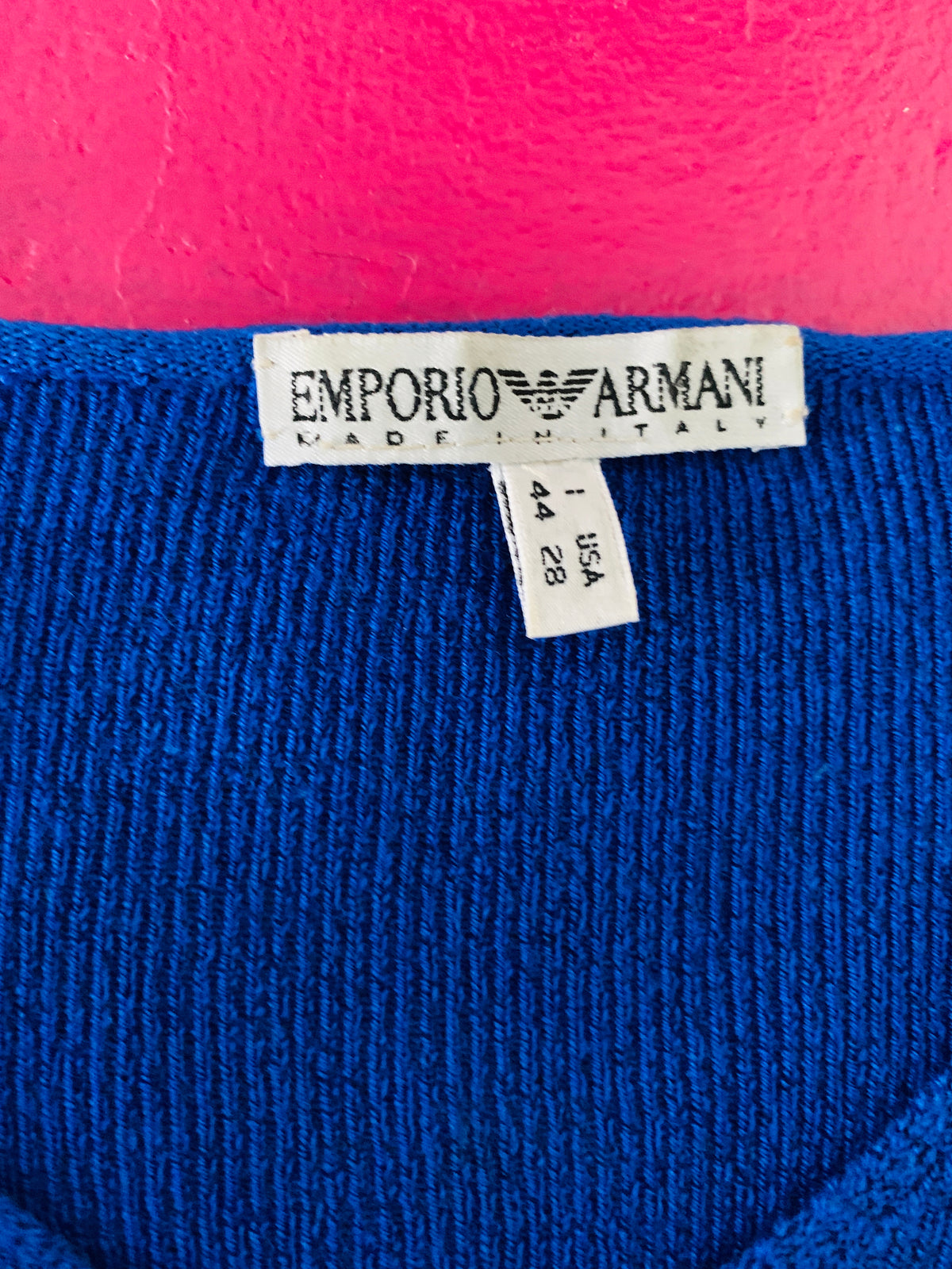 Emporio Armani Royal Blue Cropped Sweater — vintage 1980s Armani top in blue