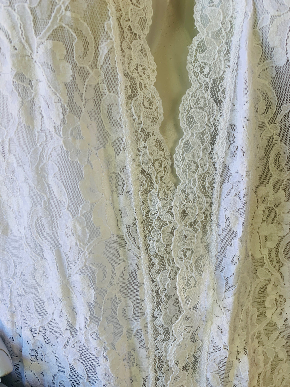 White Lace Angel Sleeve Mini Duster — vintage jacket in white