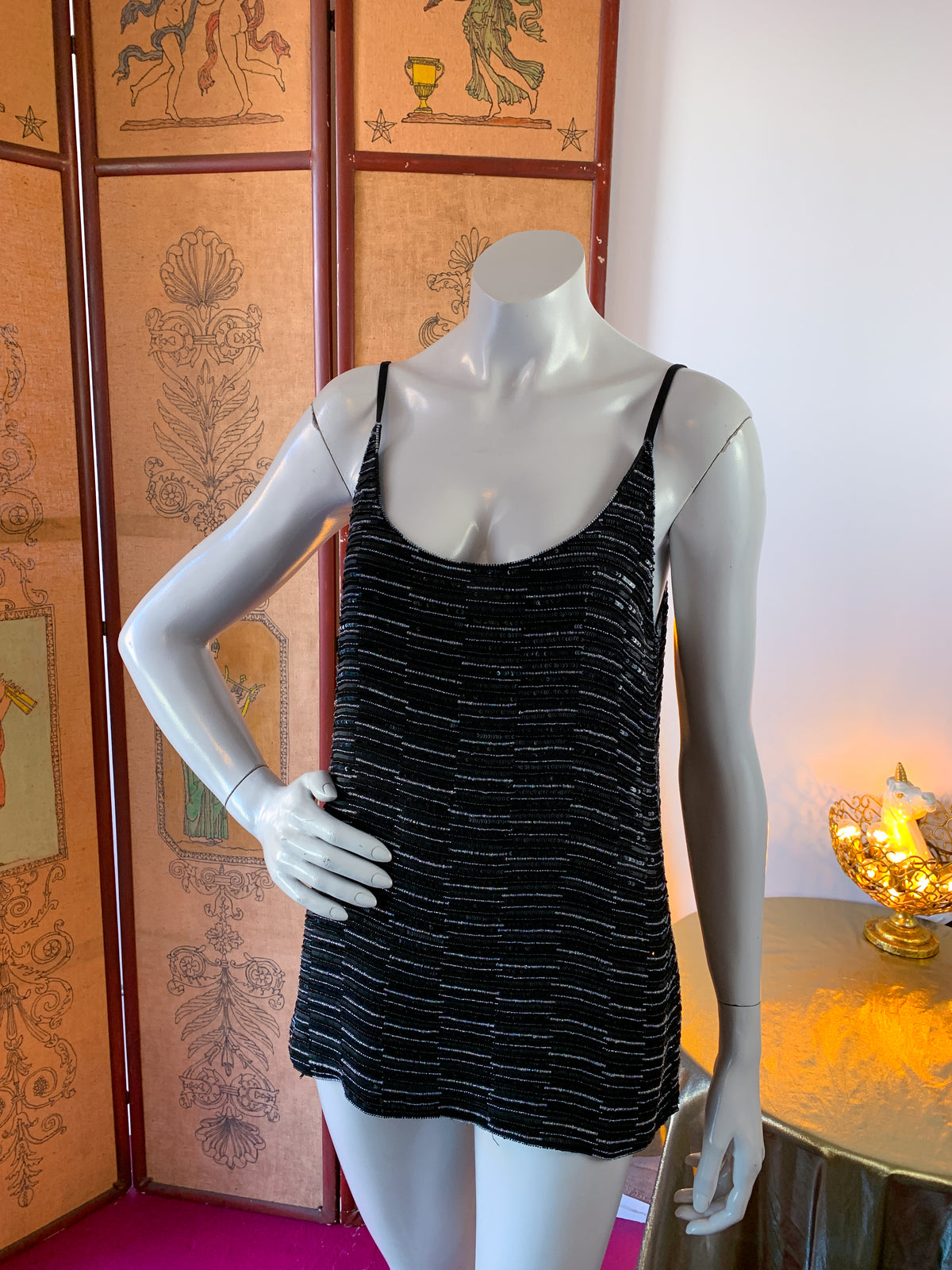 Armani Beaded Sequin Tank Top Tunic — vintage Armani caftan