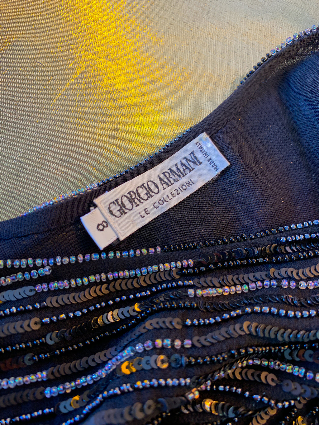 Armani Beaded Sequin Tank Top Tunic — vintage Armani caftan