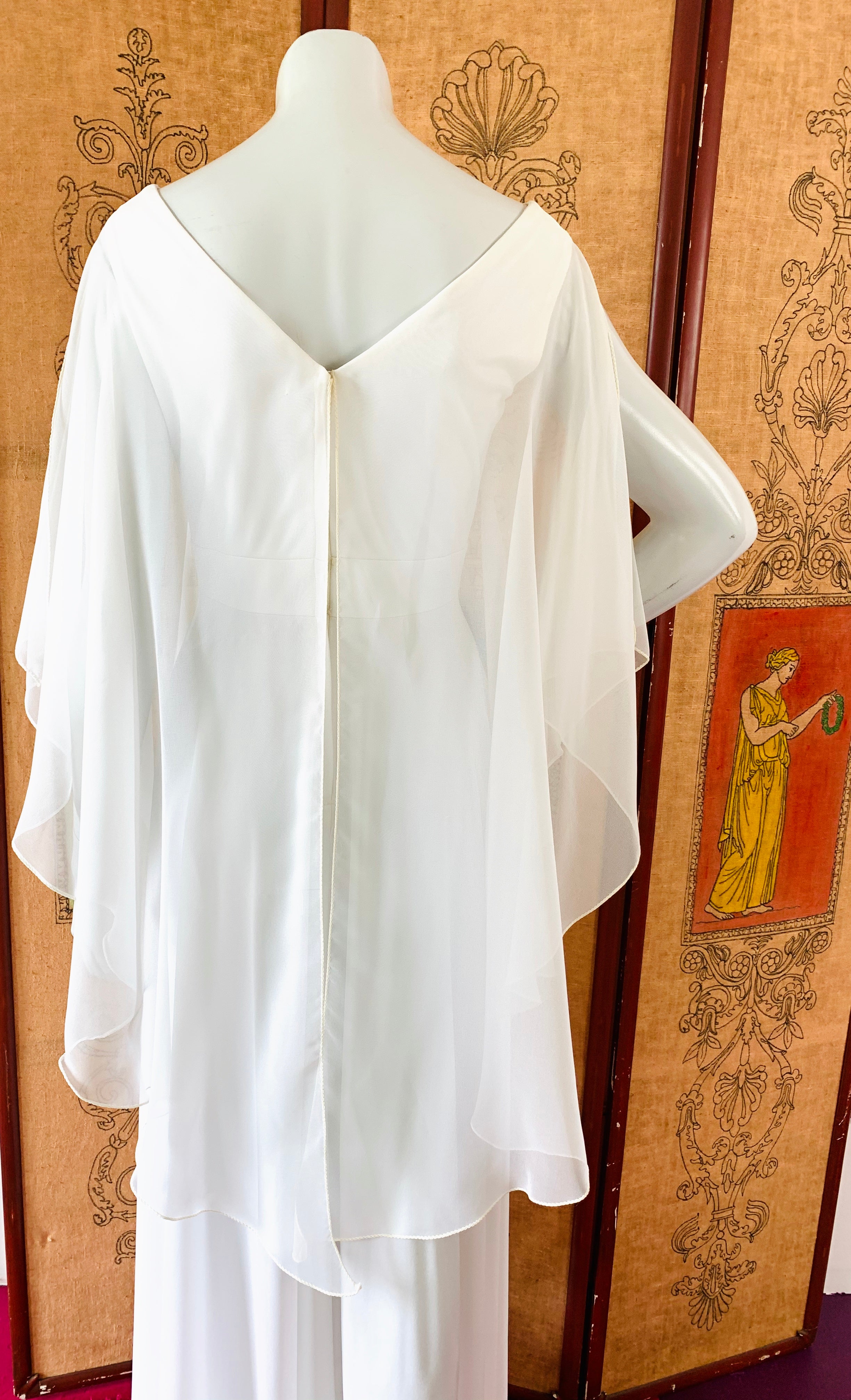 Ethereal White 1970s Maxi Dress — vintage 1970s dress in white