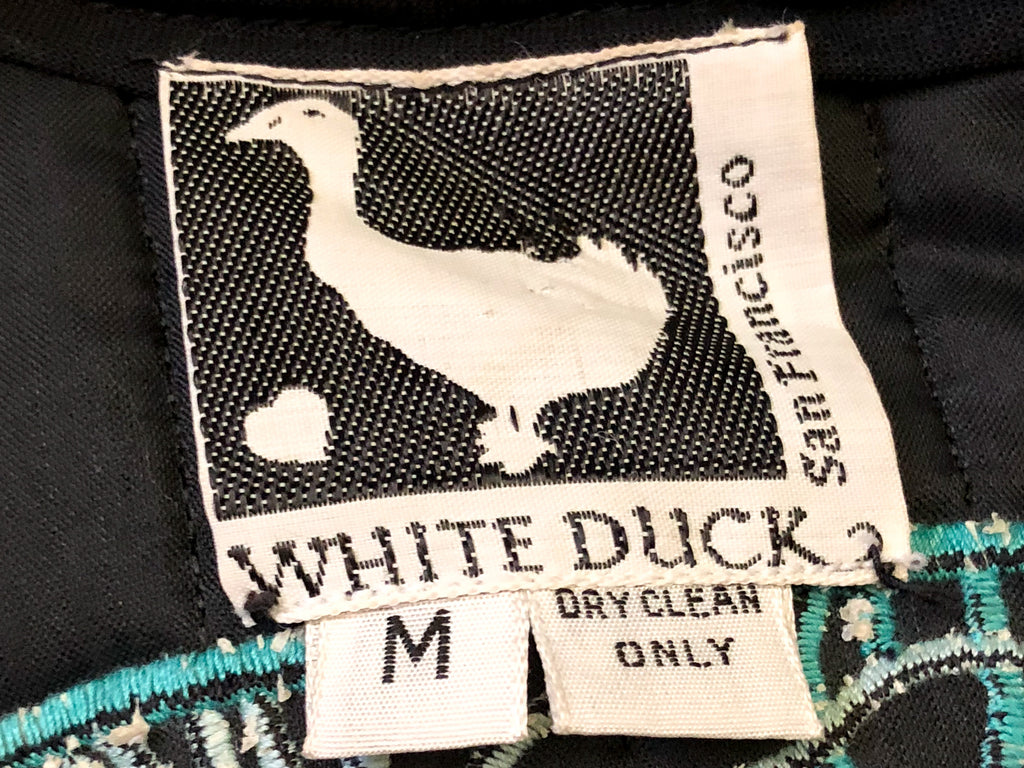 White Duck Workshop Art to Wear Applique Quilted Vest — vintage White Duck Workshop top in white