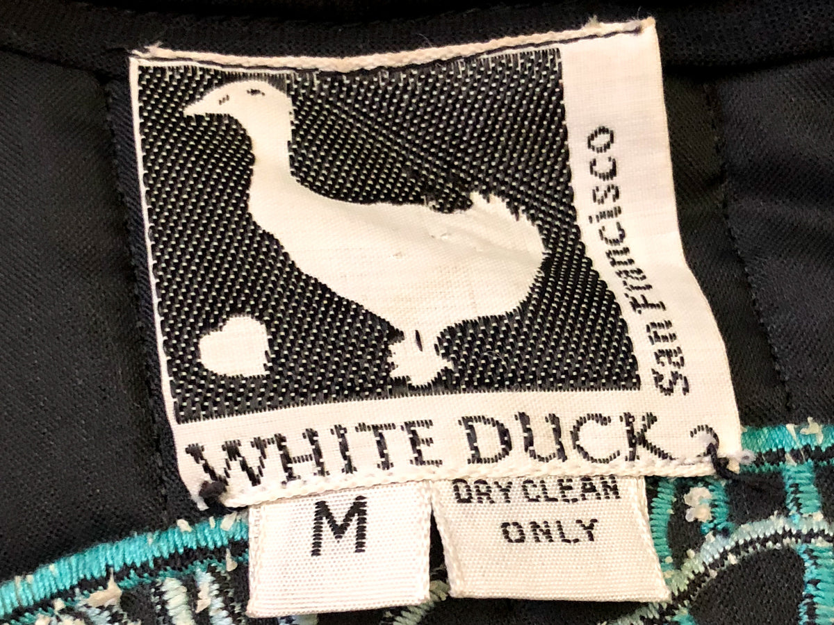 White Duck Workshop Art to Wear Applique Quilted Vest — vintage White Duck Workshop top in white