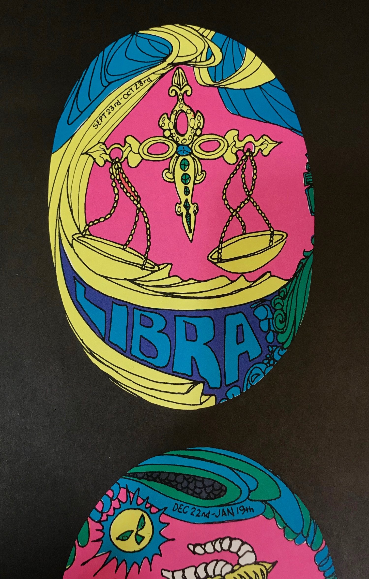 Neon Zodiac Astrology Poster from 1973