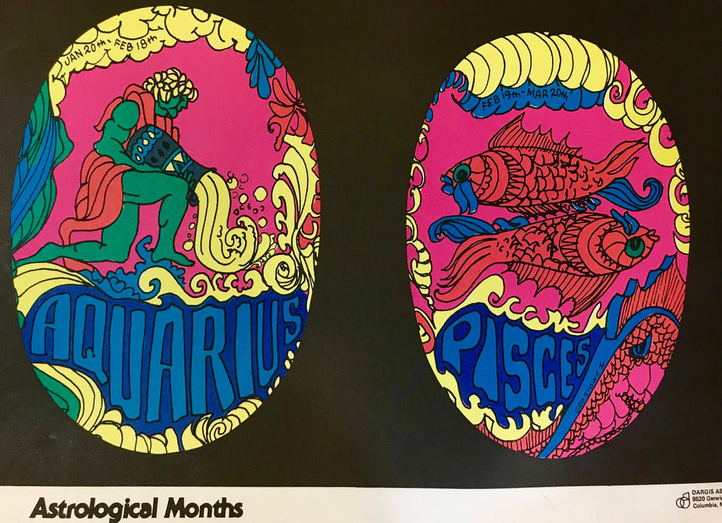 Neon Zodiac Astrology Poster from 1973