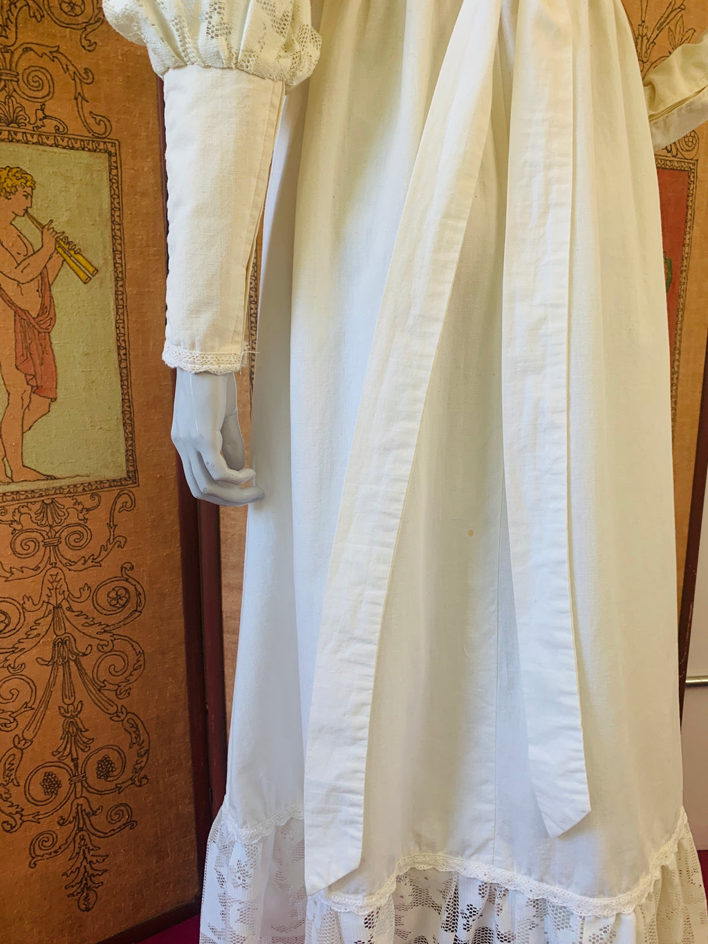 Poet Sleeve Gunne Sax Lace Detailed Maxi Dress — vintage Gunne Sax dress
