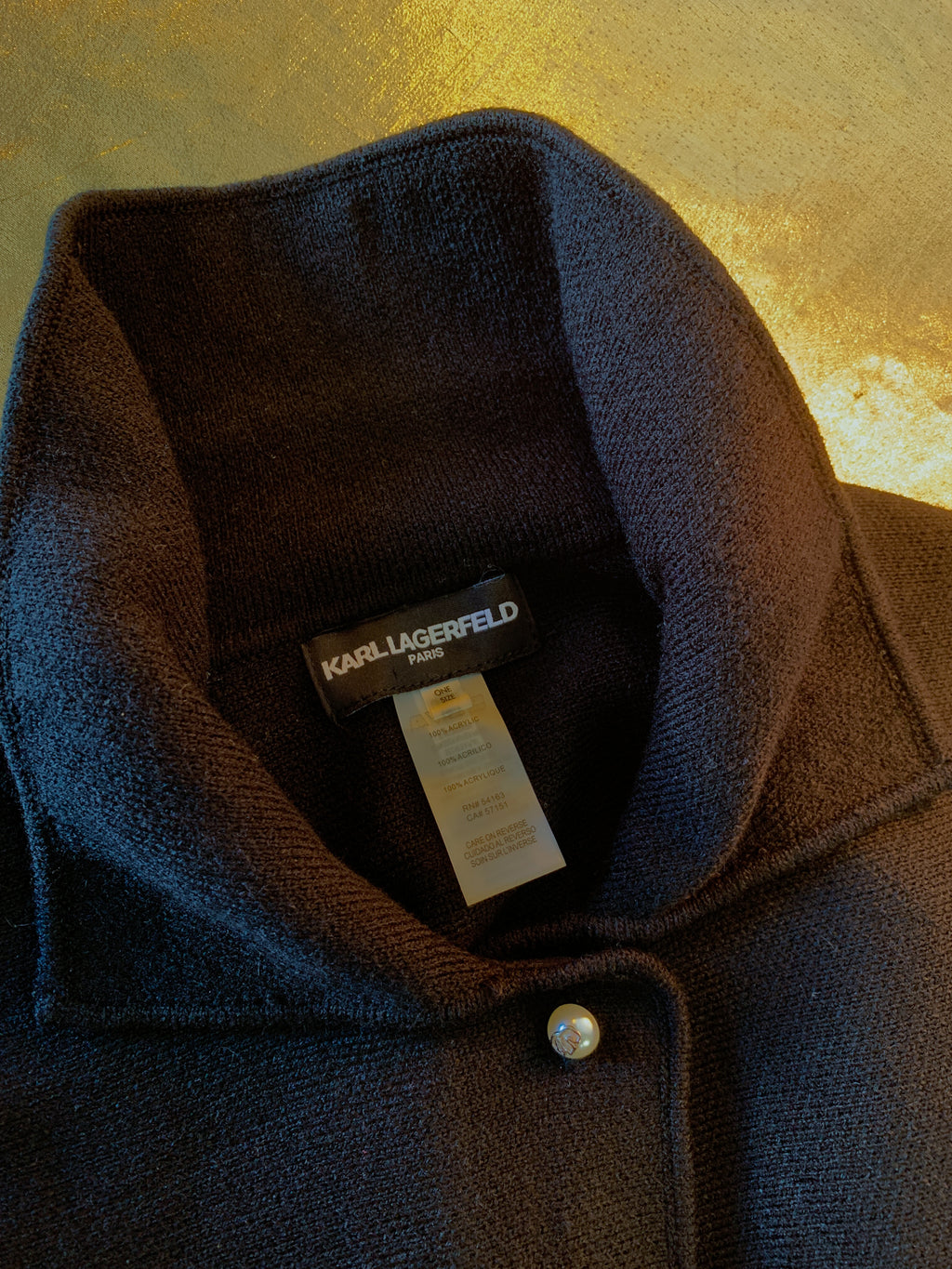 Karl Lagerfeld Black Knit Cape — vintage Karl Lagerfeld knit in black