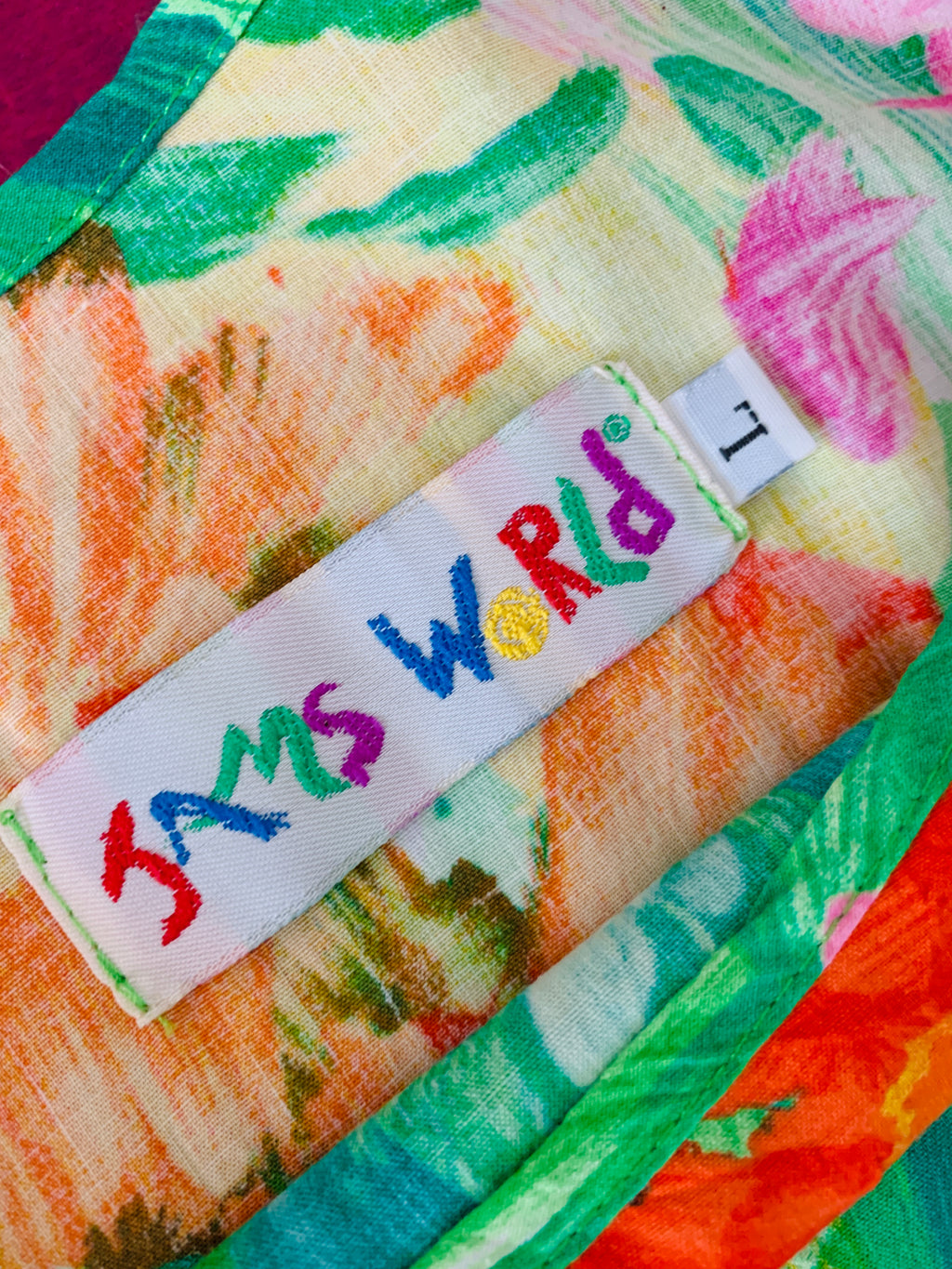 Vintage Jam's World label colorful rainbow maxi dress.