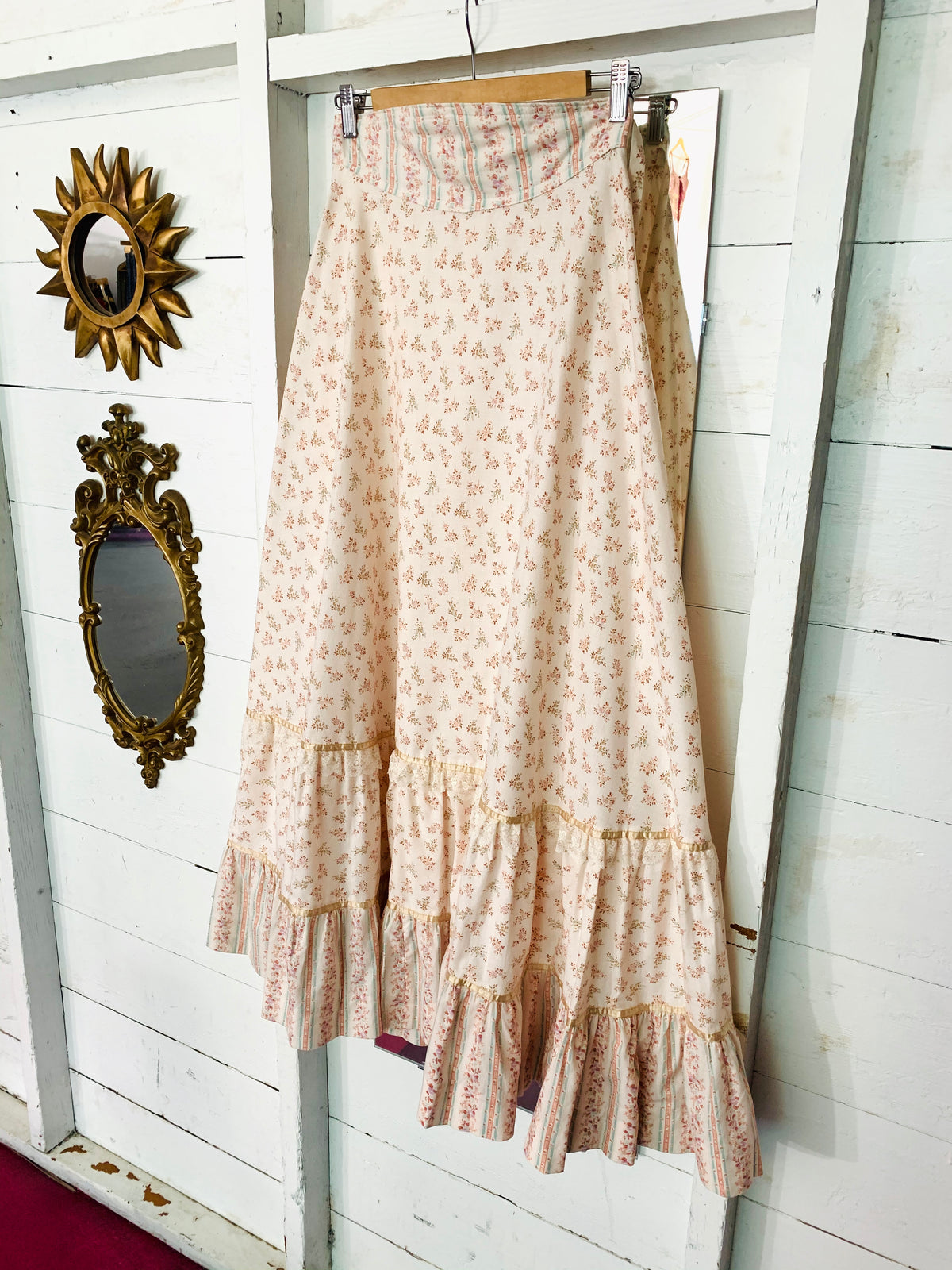 Gunne Sax 70s Cotton Maxi Skirt — vintage 1970s Gunne Sax bottoms in ivory