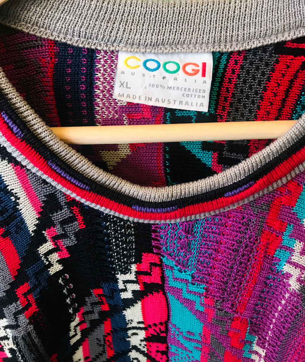COOGI Authentic Art to Wear Cotton Sweater — vintage 1990s Coogi knit