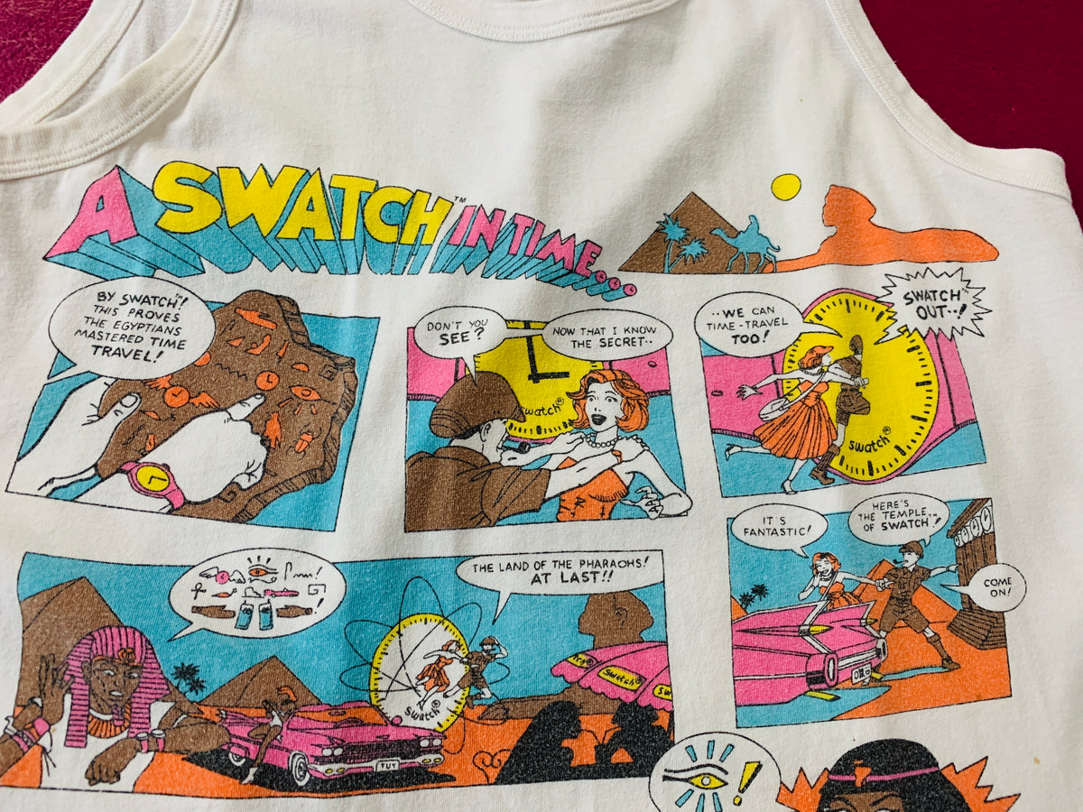 Swatch Time Travel Comic Print Tank Top — vintage 1980s top