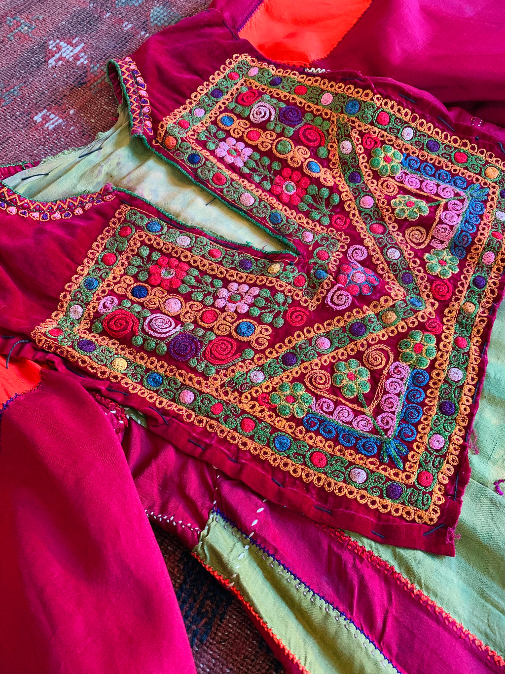 Antique Bedouin Wizard Sleeve Embroidered Maxi Dress — vintage dress