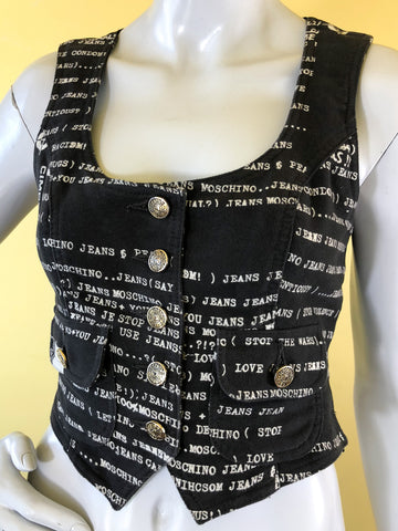 Moschino Graphic Print Vest sold in excellent condition at Empress Vintage in Berkeley, CA.