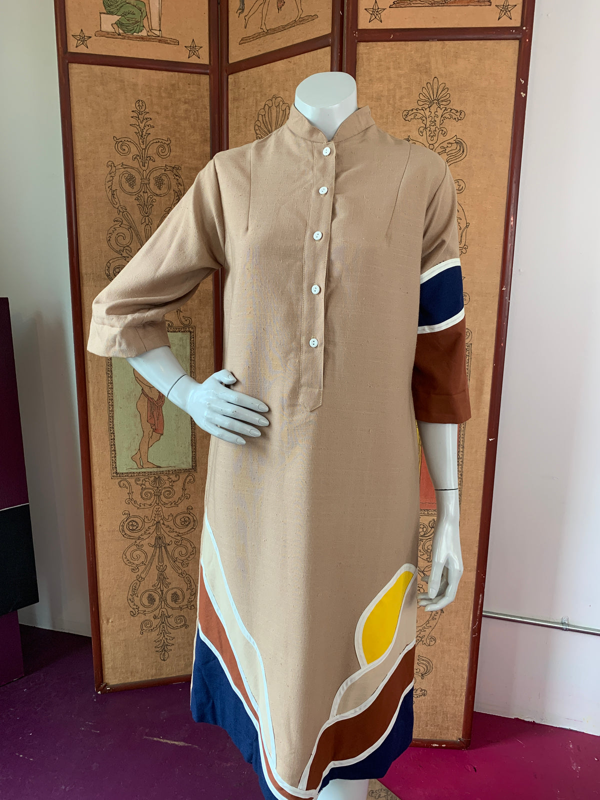 Sunrise Sunset Art to Wear Caftan — vintage 1960s Alfredo's Wife caftan