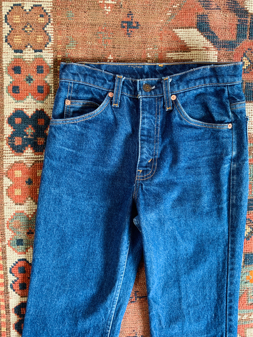 Orange Tab High Waisted Cut Off Levi's Jeans — vintage 1990s Levi's bottoms in orange