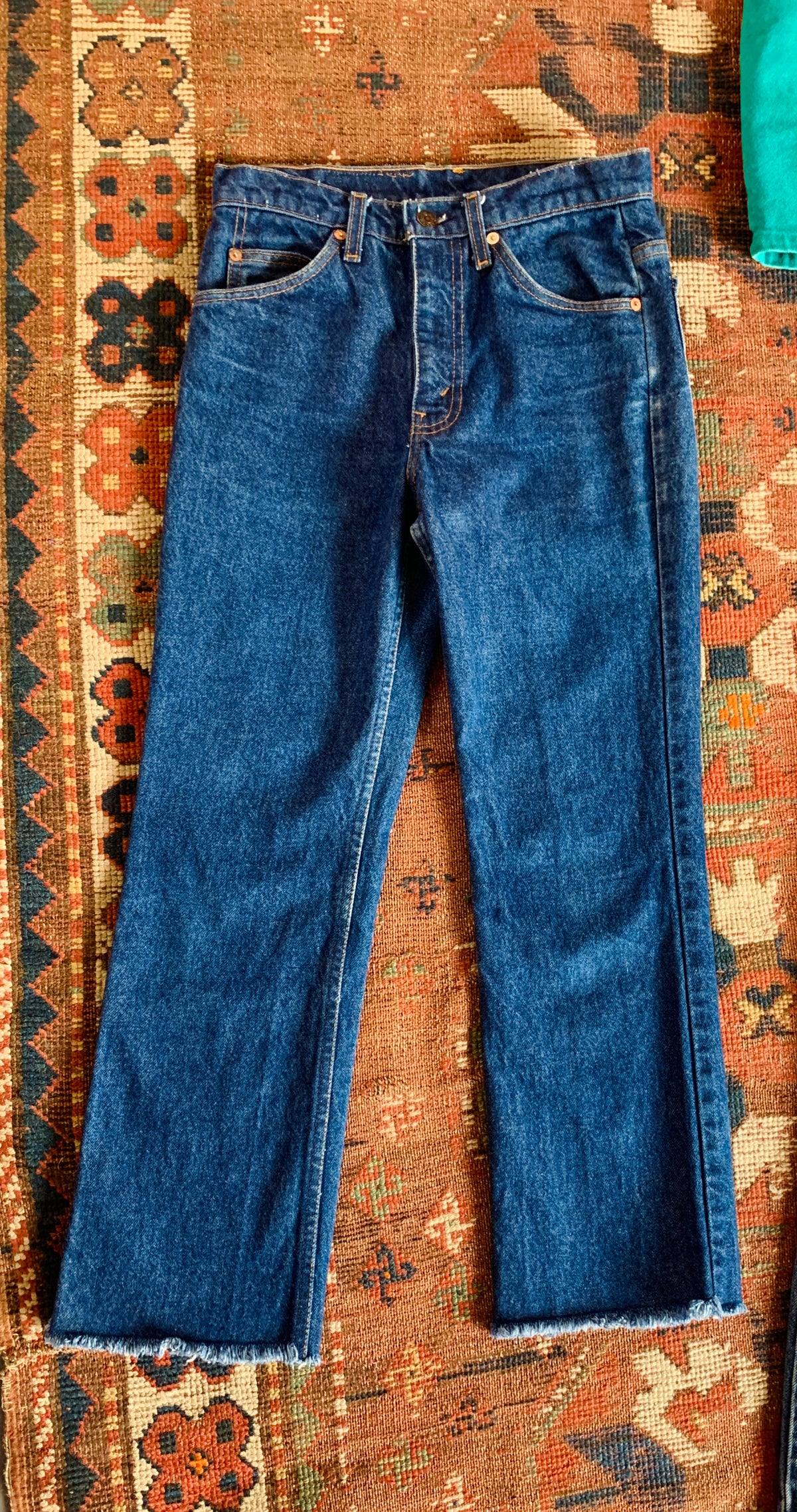Orange Tab High Waisted Cut Off Levi's Jeans — vintage 1990s Levi's bottoms in orange