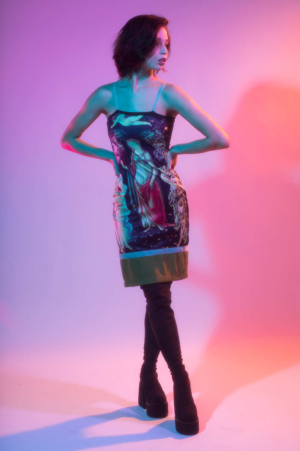 The Empress 90's Lady Print Dress sold exclusively at Empress Vintage in Berkeley, CA.