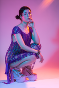 Vintage Deep Purple Net Mermaid Dress. Sold in excellent condition at Empress Vintage in Berkeley, CA.