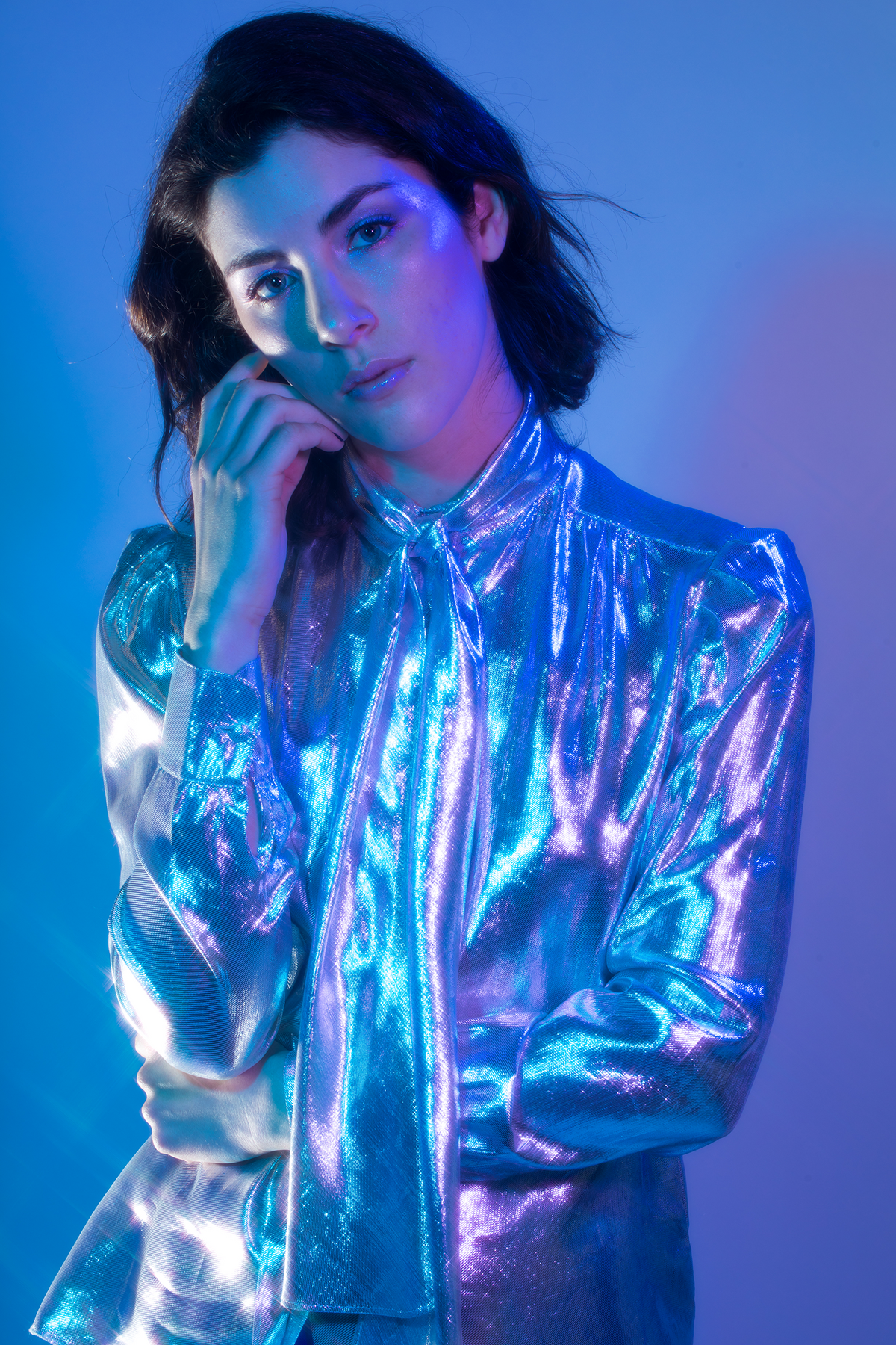 Silver metallic St. John blouse.  More treasure available at Empress Vintage in Berkeley, California.