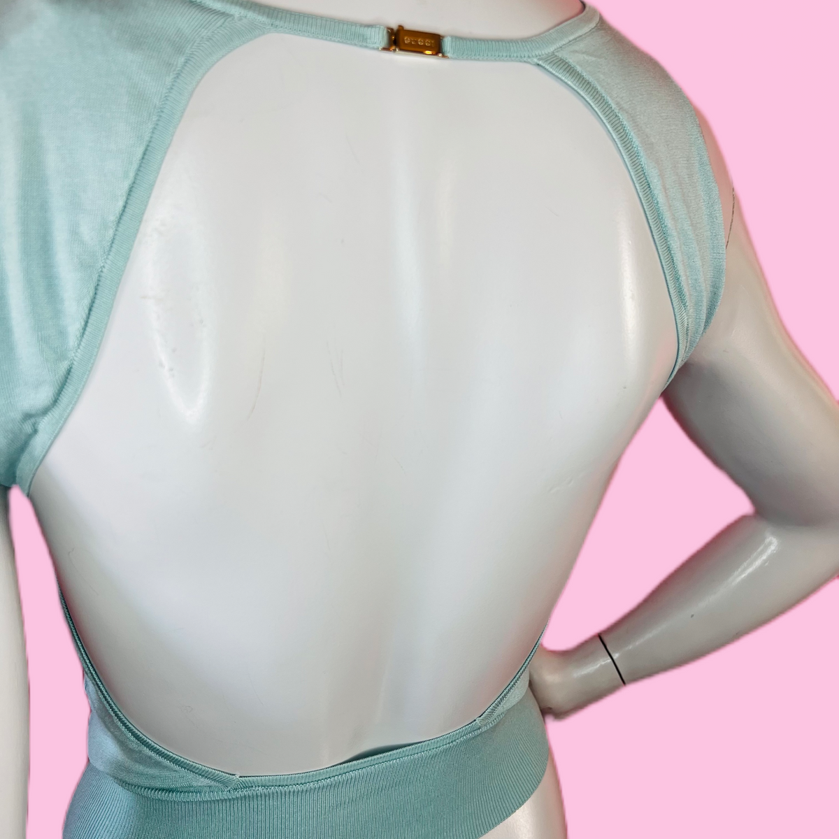 Gucci by Tom Ford Blue Open Back Top New with Tags — vintage Gucci top in blue