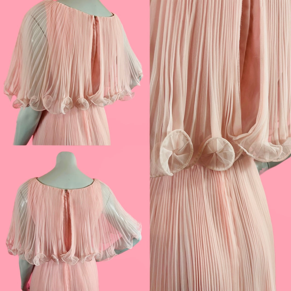 Jack Bryan 1960s Pink Pleated Dress — vintage 1960s Jack Bryan dress in pink