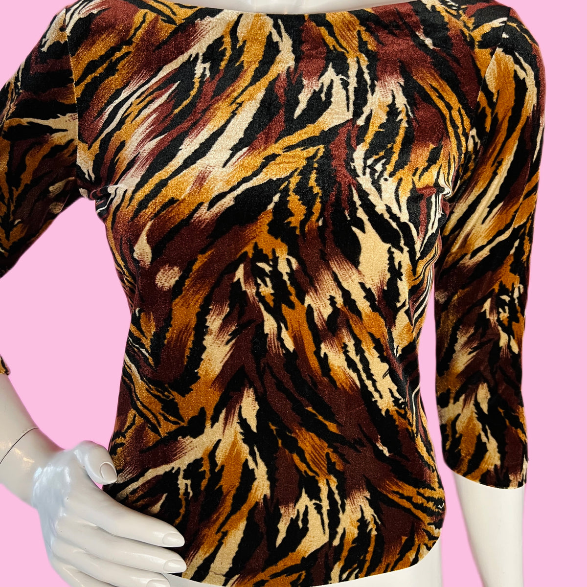 Animal Print Velvet Betsey Johnson Top — vintage 2000s Betsey Johnson top
