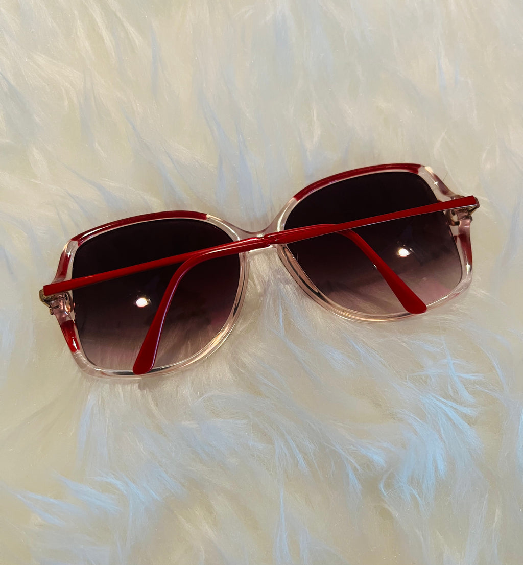 Gucci Red 1980s Deadstock Sunglasses — vintage 1980s Gucci eyewear in red