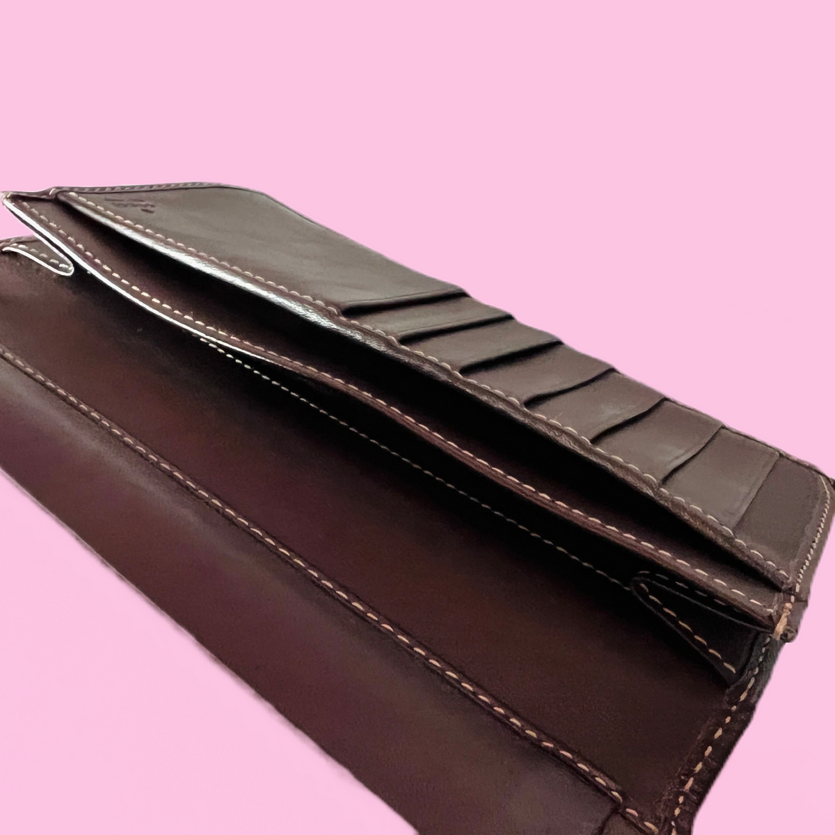 Gucci Gold & Brown Long Continental Vintage Wallet — vintage Gucci bag in gold, brown