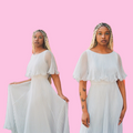 Miss Elliette 1960s crystal pleated maxi dress perfect for your next occasion.