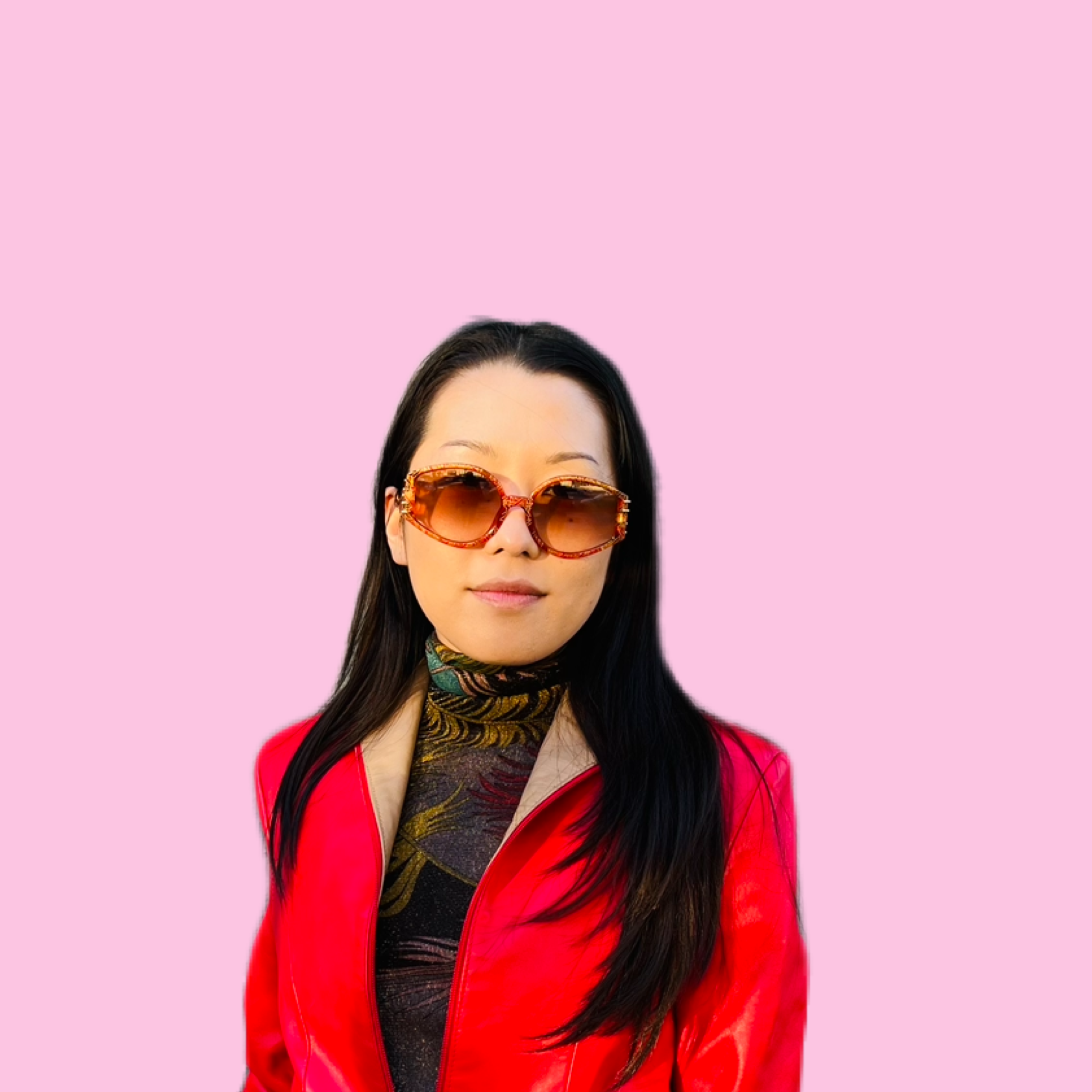 Christian Dior Cinnabar Red & Gold Basketweave Print Sunglasses — vintage 1980s Christian Dior eyewear in red, gold