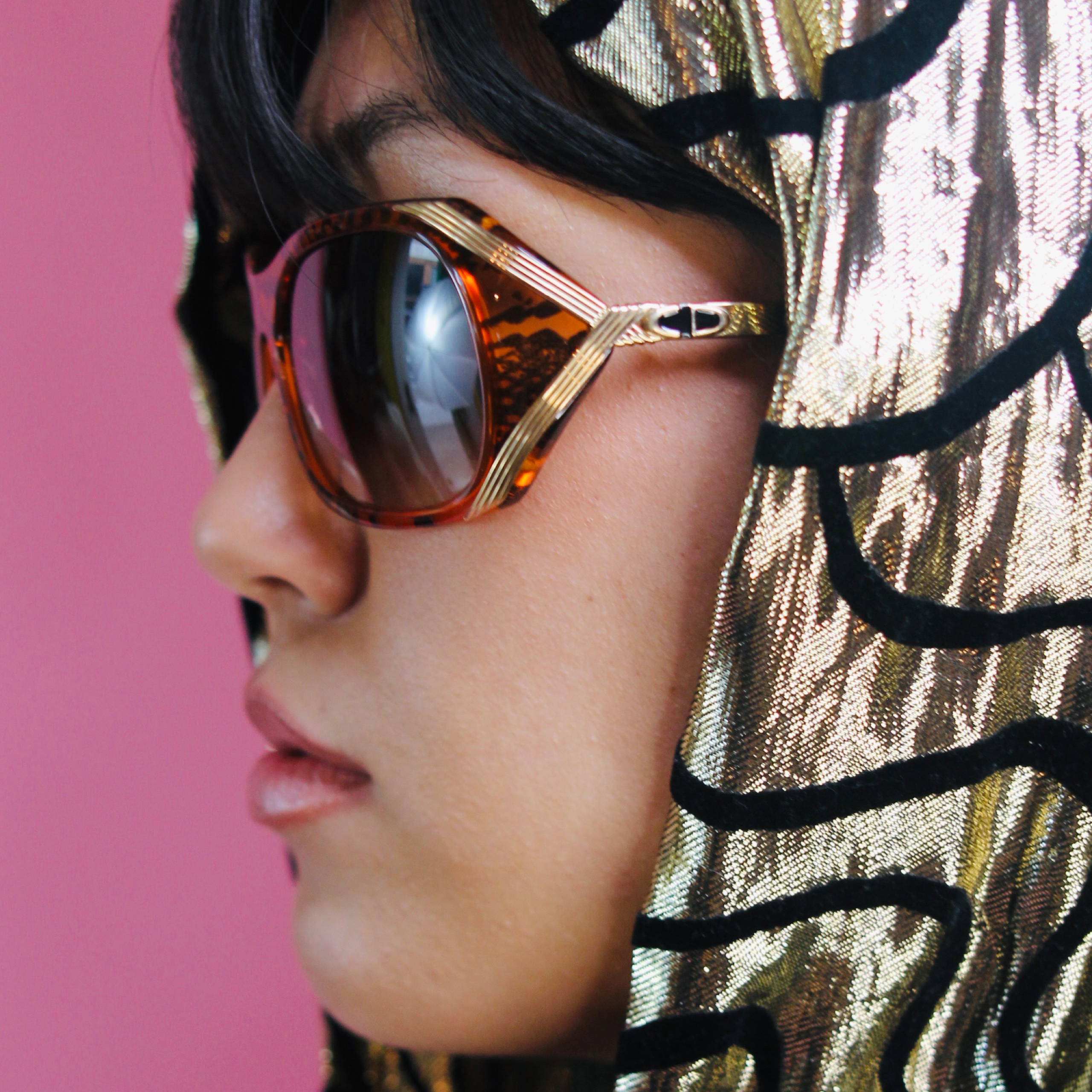 Christian Dior 1980s Honey & Gold Sunglasses — vintage 1980s Christian Dior eyewear in gold