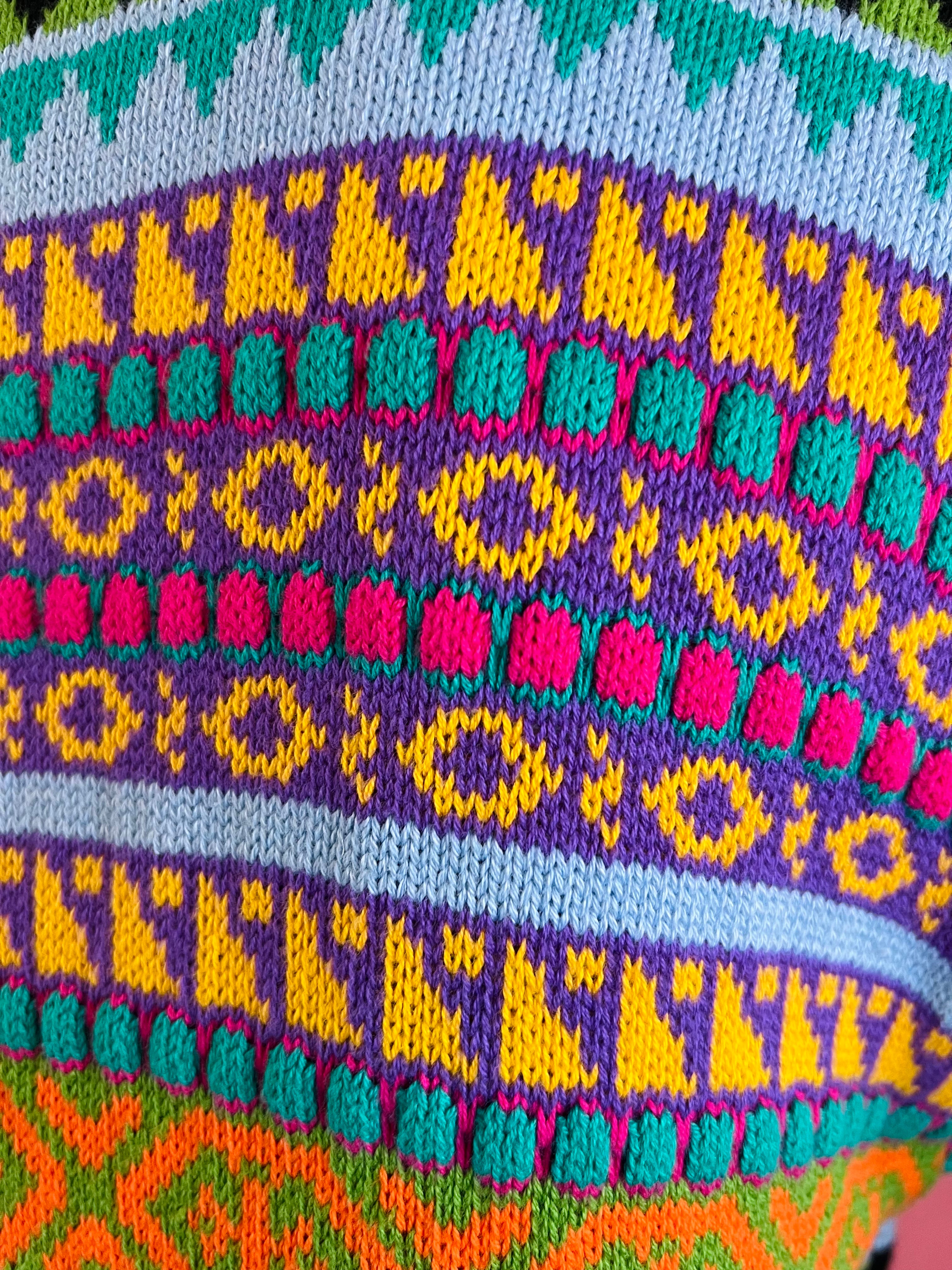 Colorful Embroidered Beaded Short Sleeve Cardigan — vintage knit in black