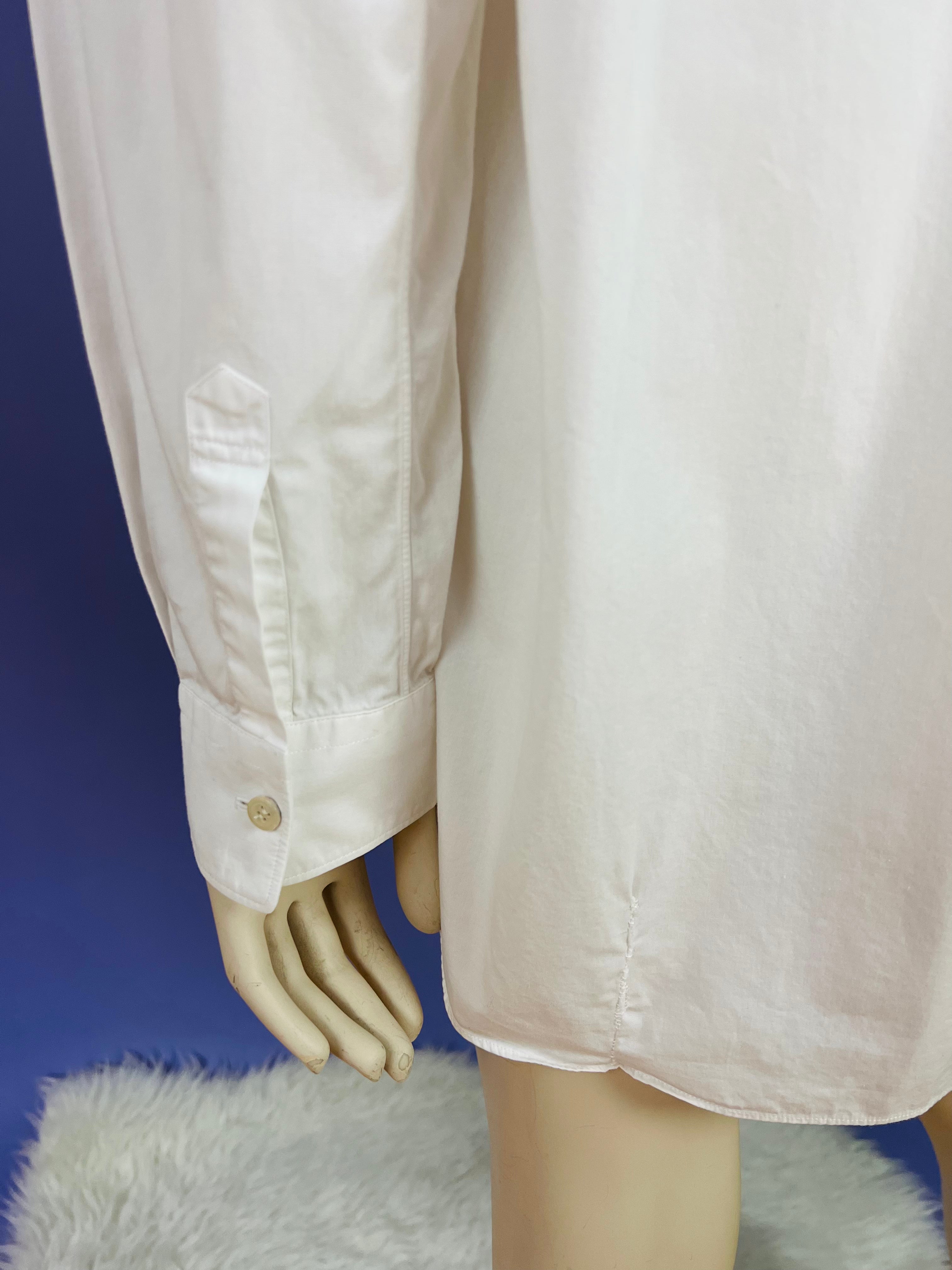 Comme des Garçons SHIRT Label Crisp Cotton Long Sleeve Shirt — vintage Comme des Garçons SHIRT top in white