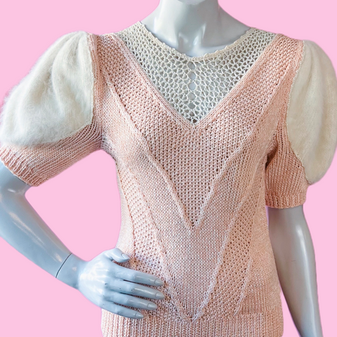 Vintage Nannell label sweater with gorgeous puff sleeves.