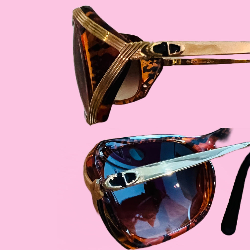 Christian Dior 1980s Honey & Gold Sunglasses — vintage 1980s Christian Dior eyewear in gold