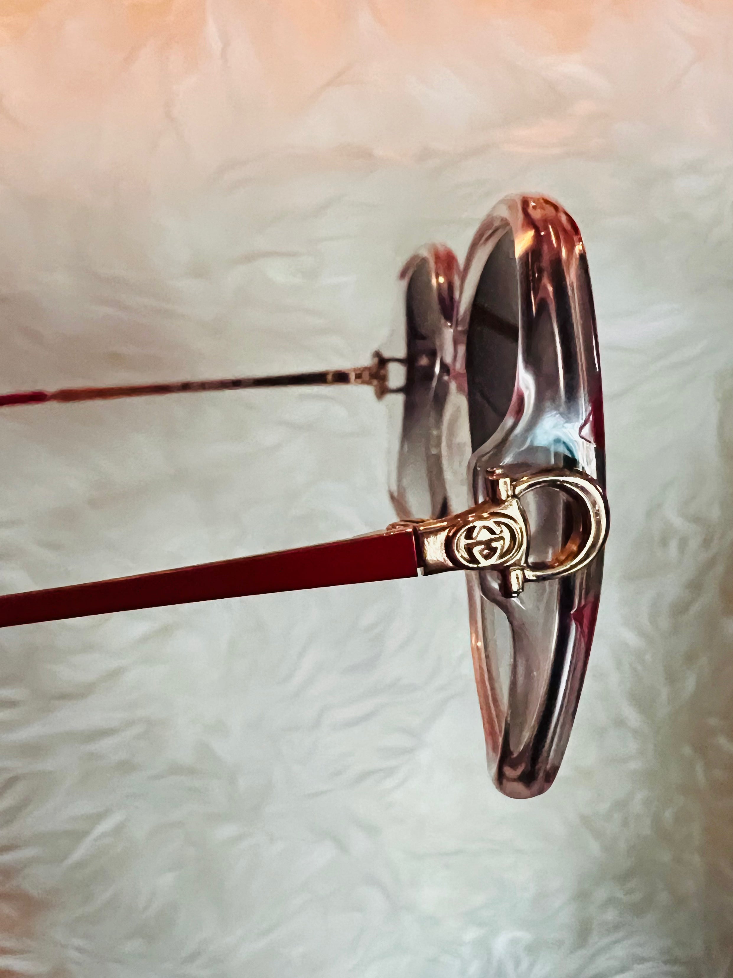 Gucci Red 1980s Deadstock Sunglasses — vintage 1980s Gucci eyewear in red