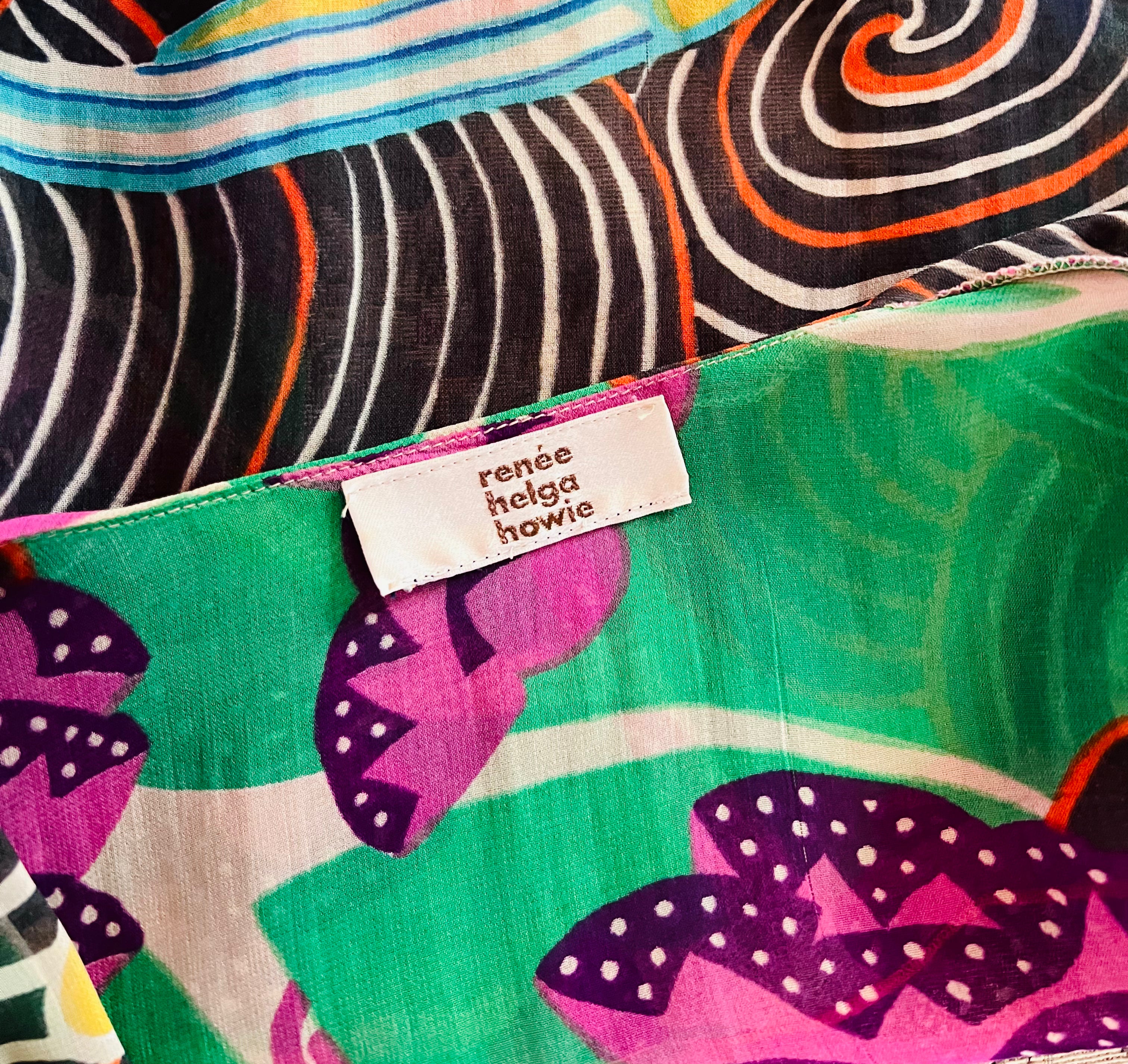 Renèe Helga Howie Bird Print Sheer Collared Top — vintage 1990s Renèe Helga Howie top