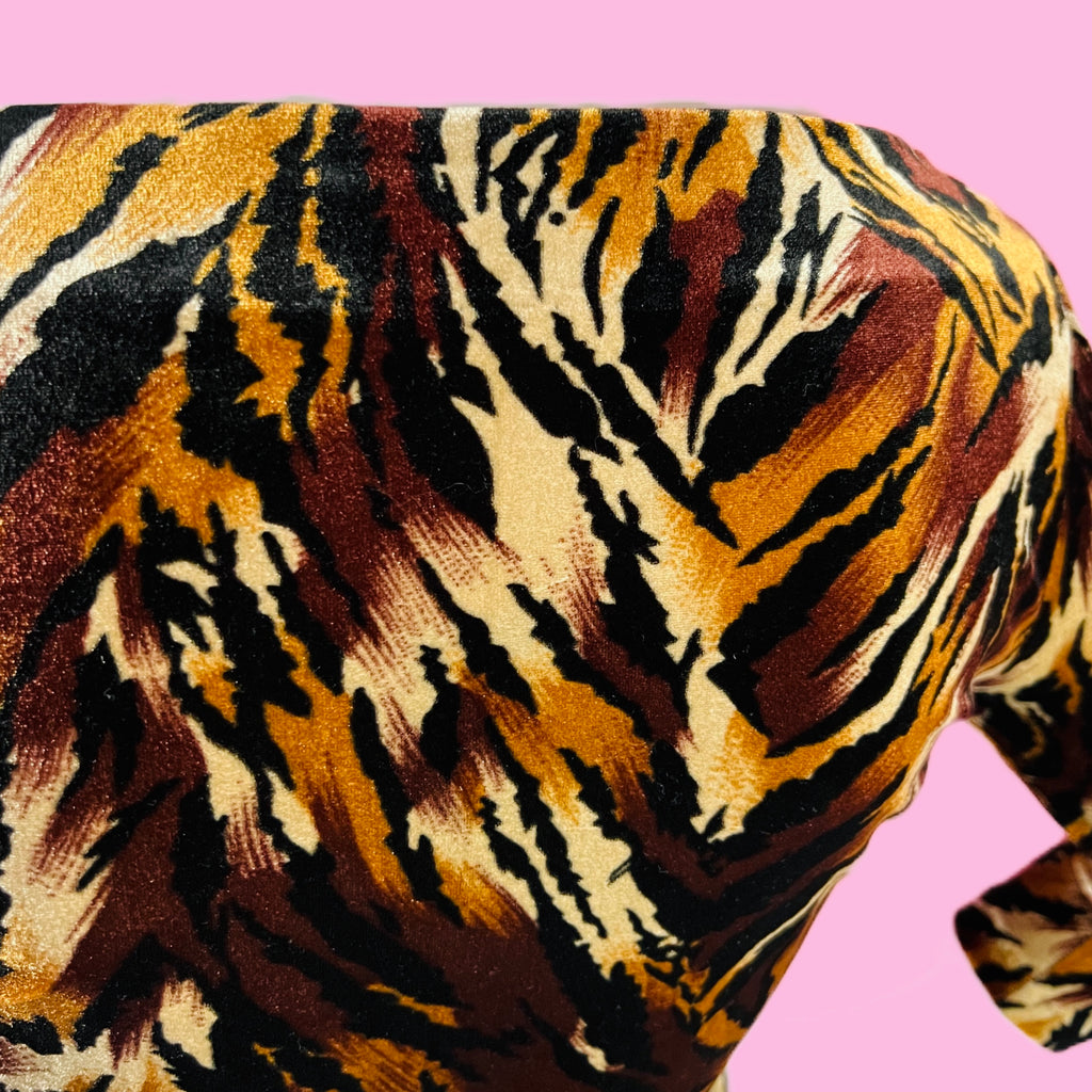 Animal Print Velvet Betsey Johnson Top — vintage 2000s Betsey Johnson top
